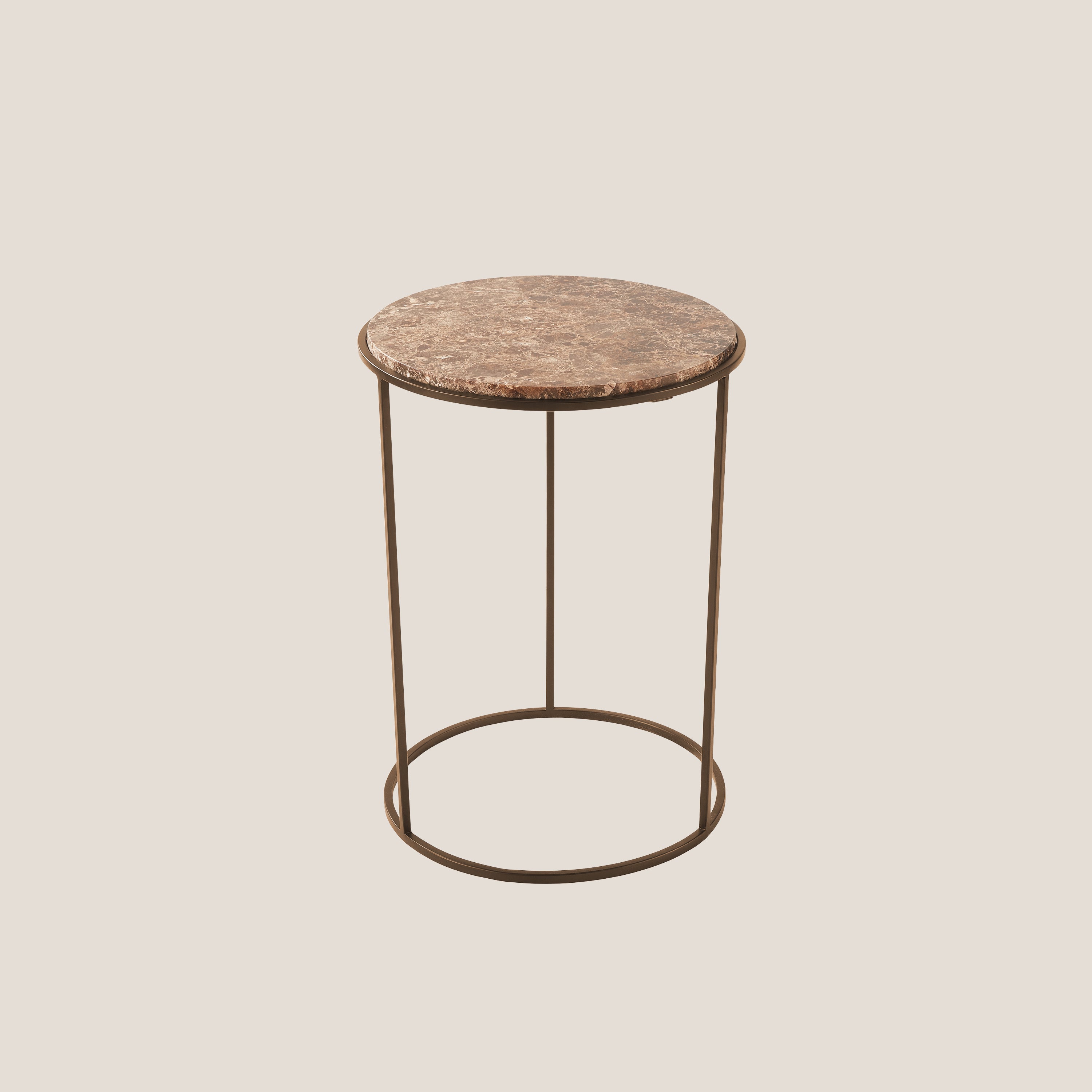 Costance tavolino rotondo con piano in marmo emperador - divani.store