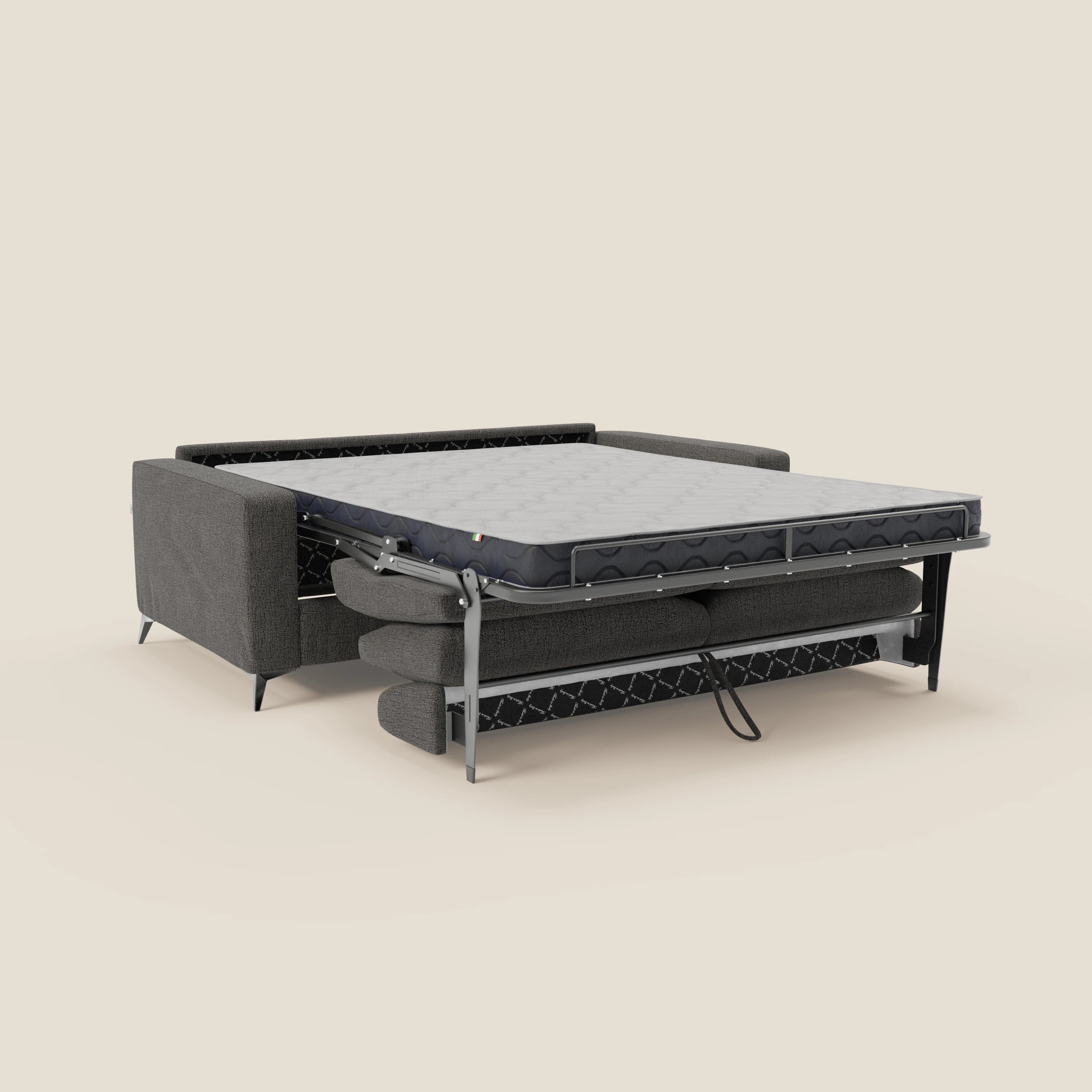 Alaya canapé convertible avec coussins de dossier douillet en tissu imperméable T03 anthracite
