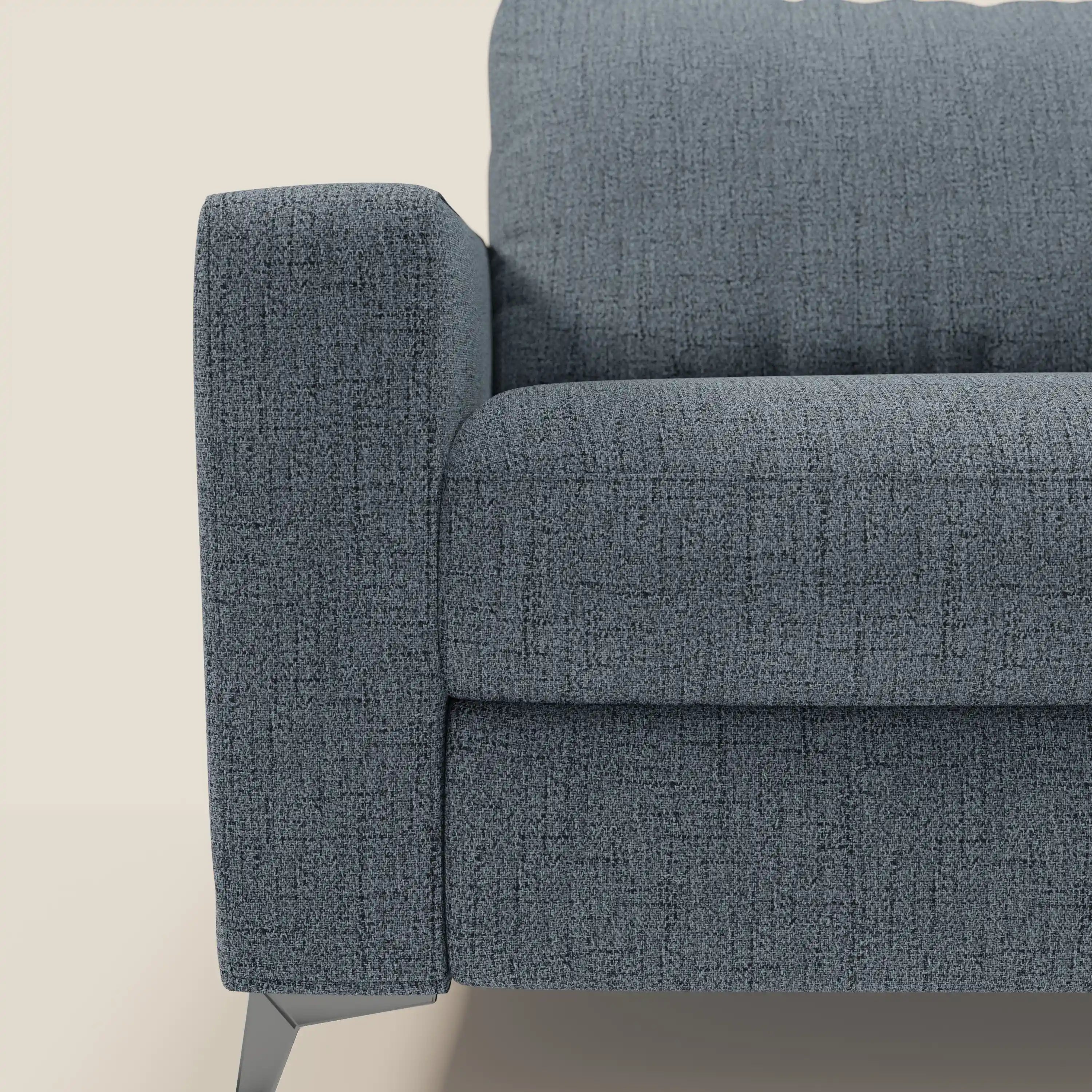 Alaya canapé convertible avec coussins de dossier douillet en tissu imperméable T03 bleu