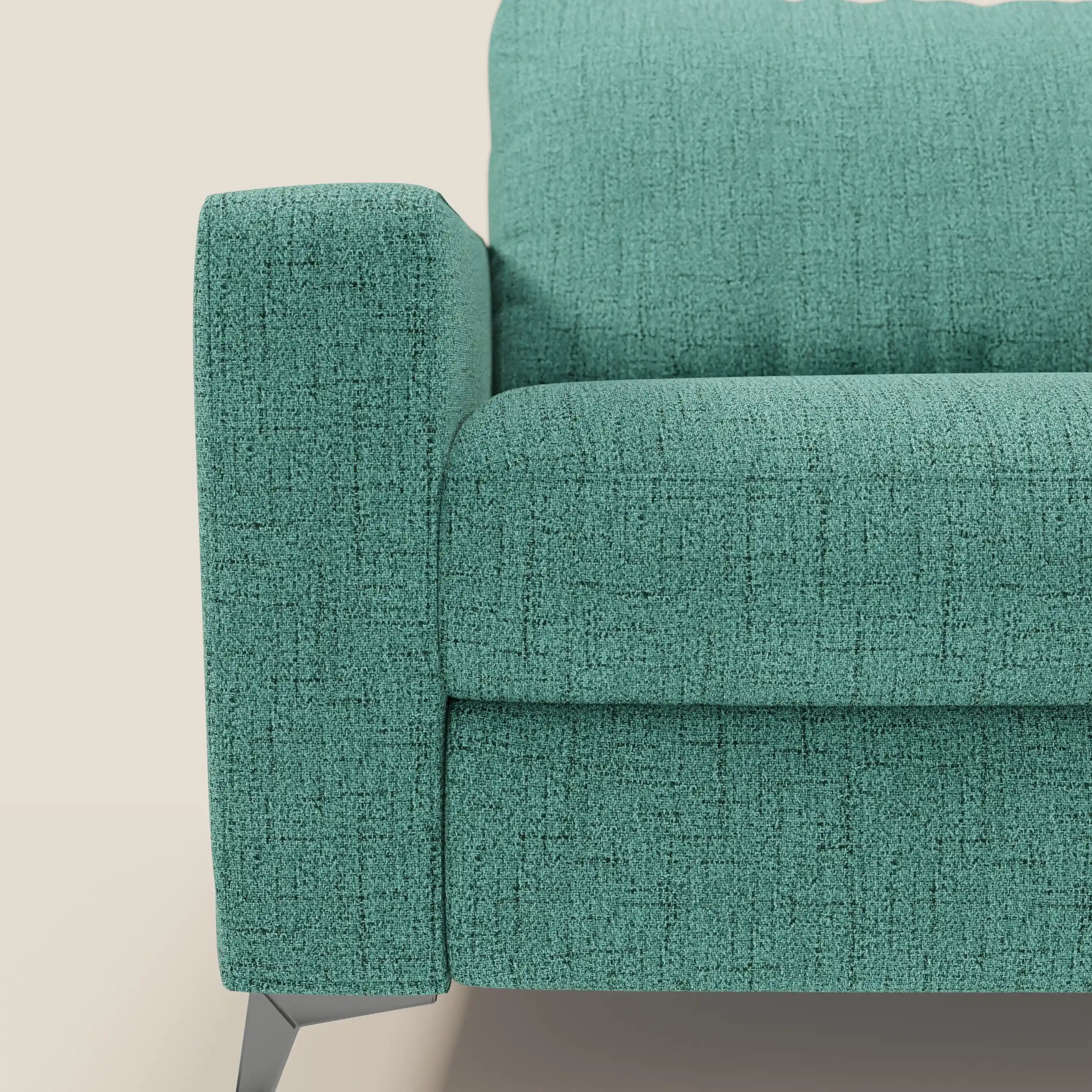 Alaya canapé convertible avec coussins de dossier douillet en tissu imperméable T03 vert aquamarine