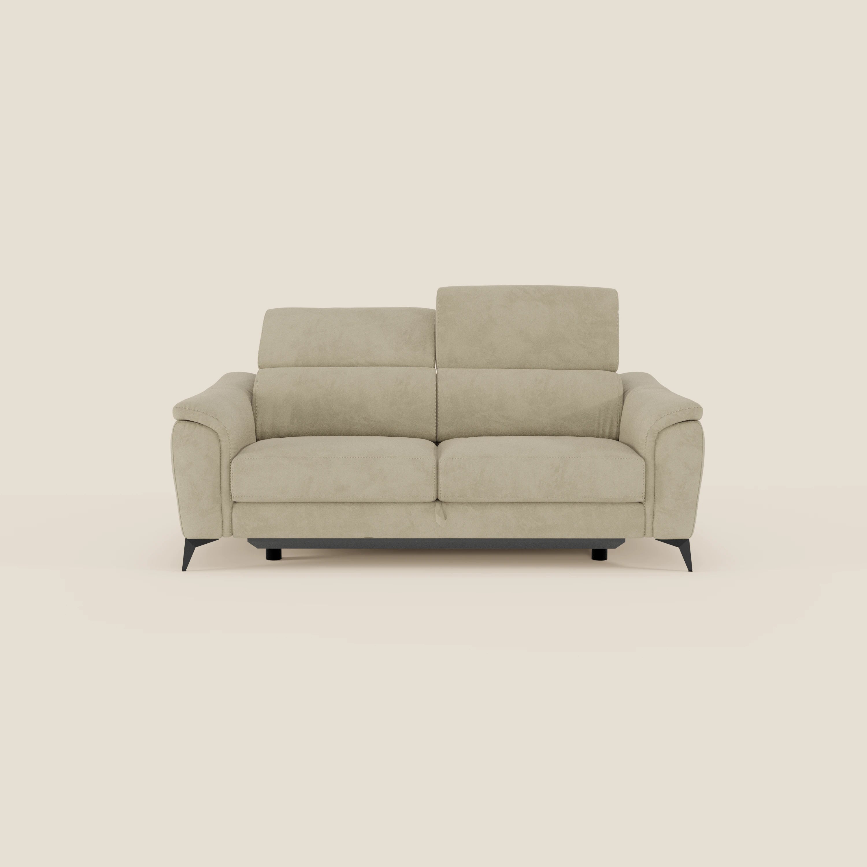 Arcos Canapé 3 places - pieds hauts et têtières inclinables en microfibre imperméable T11 beige