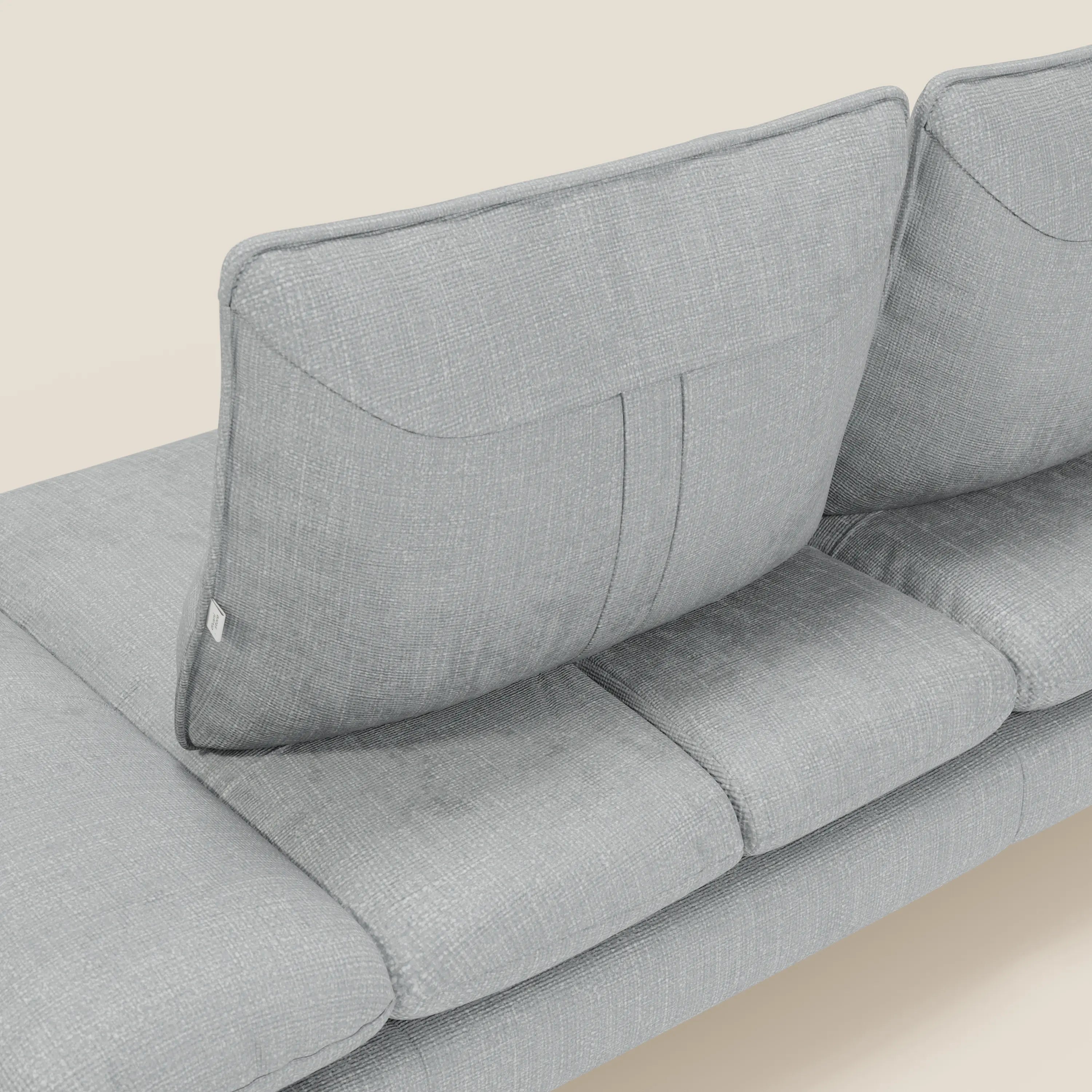 Ardex Canapé 3 places avec dossiers coulissants et accoudoir réglables en tissu doux imperméable T06 bleu glacier