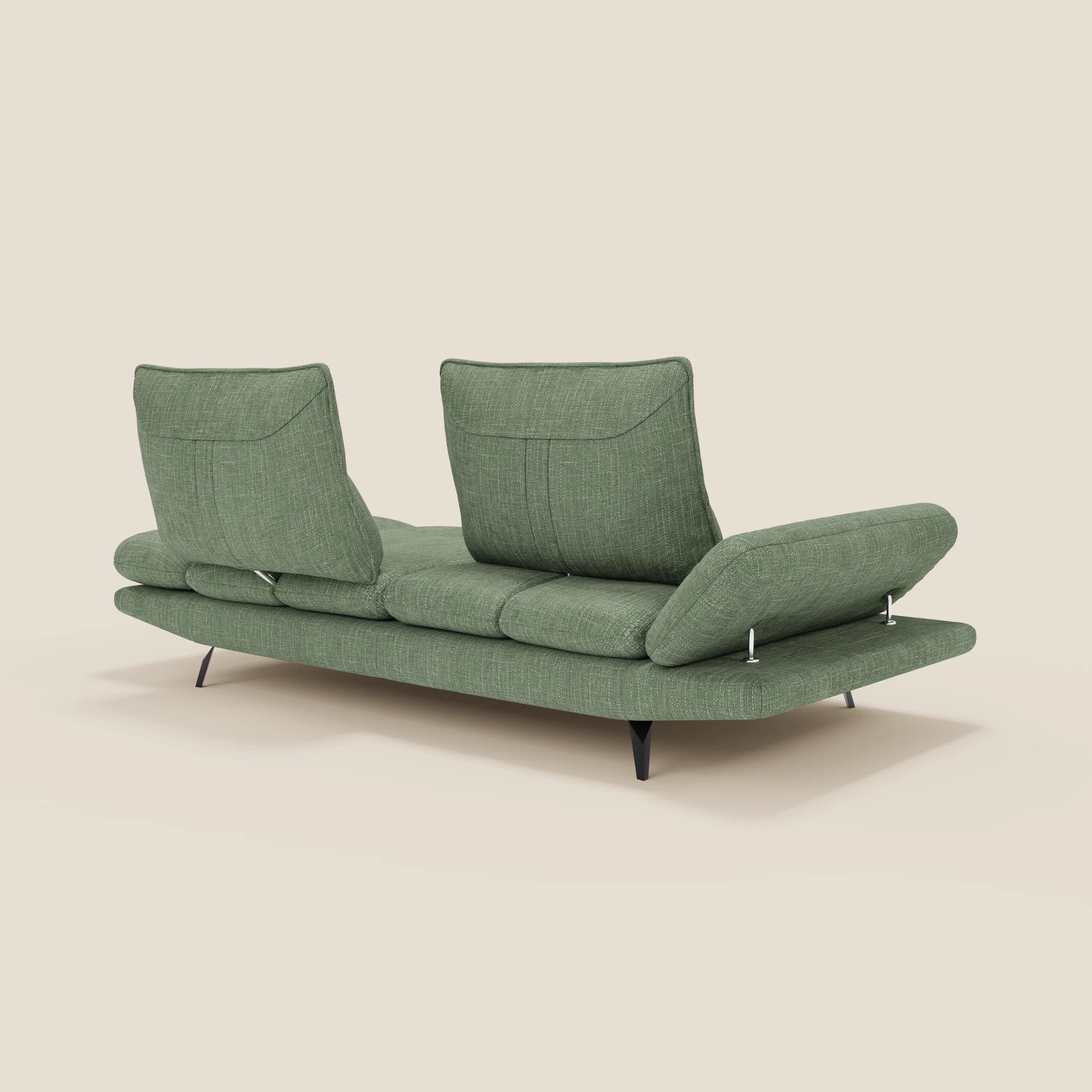 Ardex Canapé 3 places avec dossiers coulissants et accoudoir réglables en tissu doux imperméable T06 vert