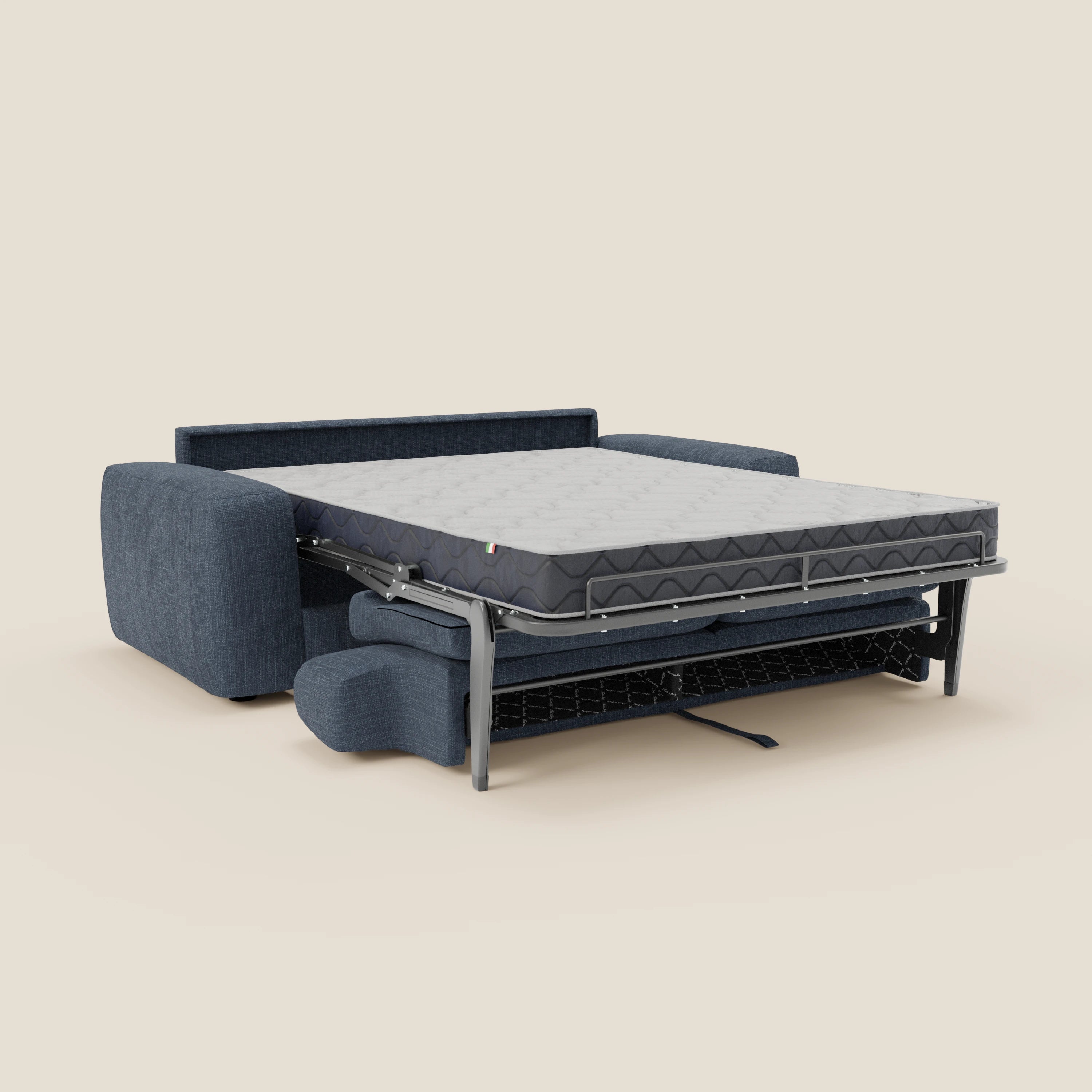 Cloud Canapé convertible matelas H17 cm avec coussins souples en tissu imperméable T06 bleu
