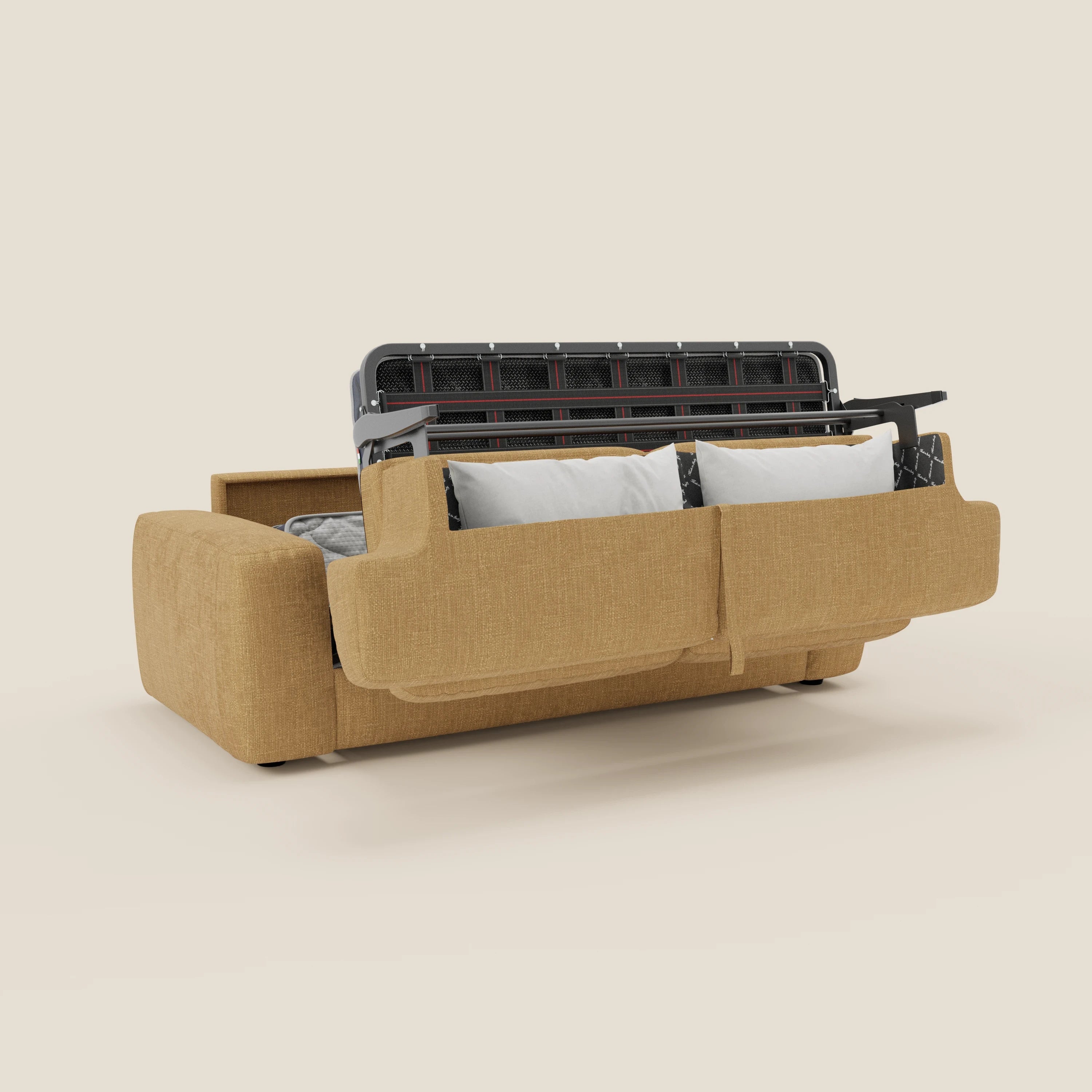 Cloud Canapé convertible matelas H17 cm avec coussins souples en tissu imperméable T06 jaune