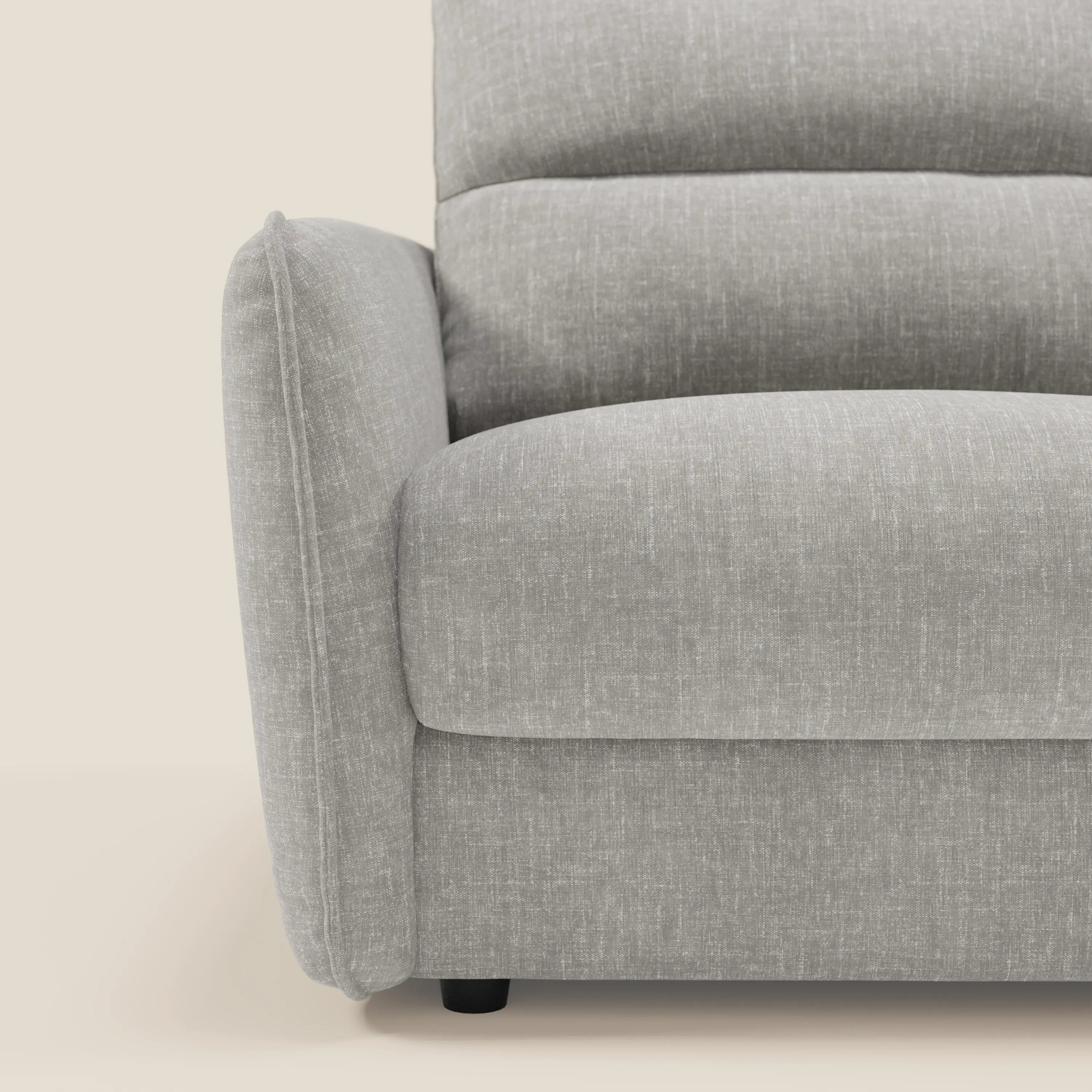 Elios Canapé convertible avec coussins de dossier souples en tissu détachable T24 gris