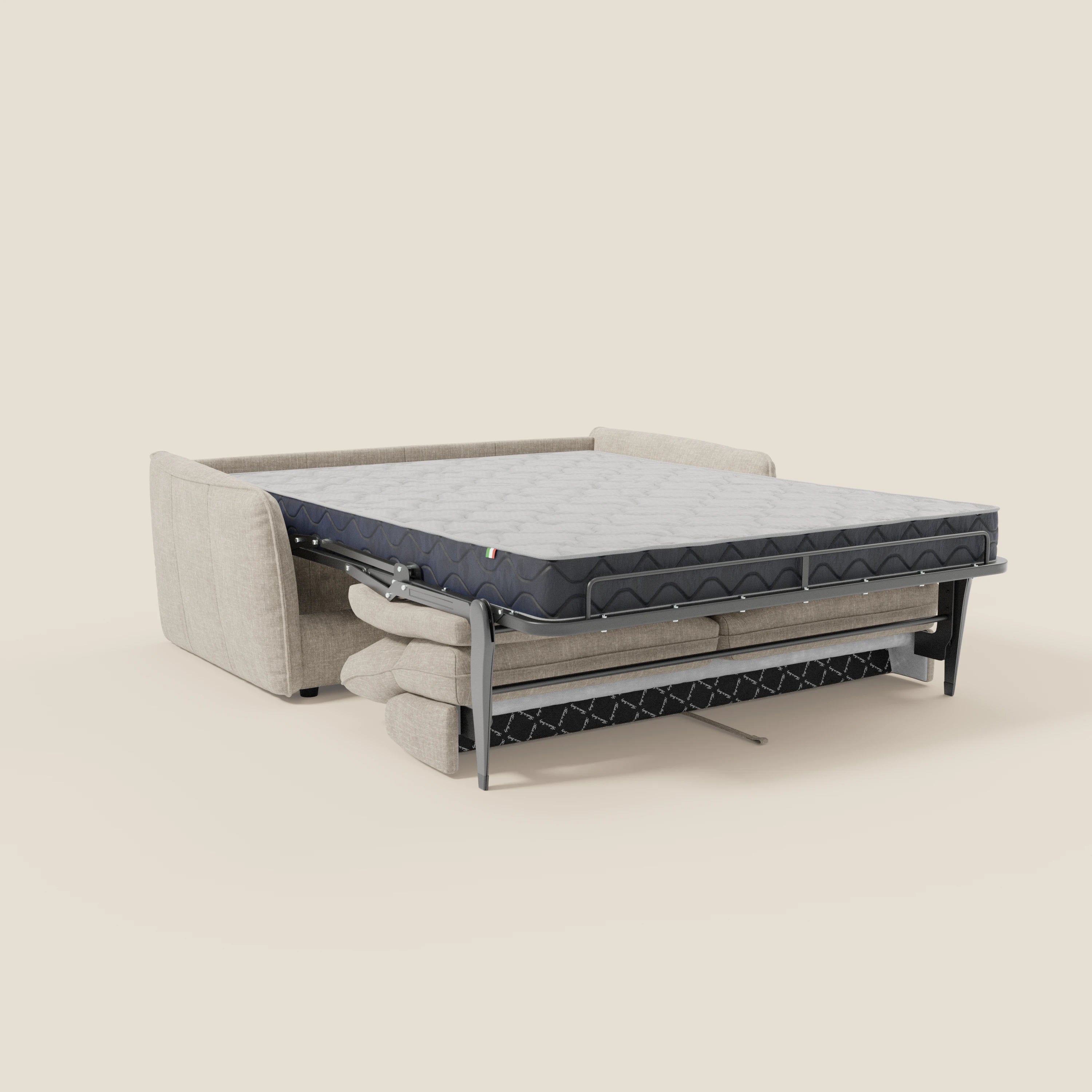 Elios Canapé convertible avec coussins de dossier souples en tissu détachable T24 blanc