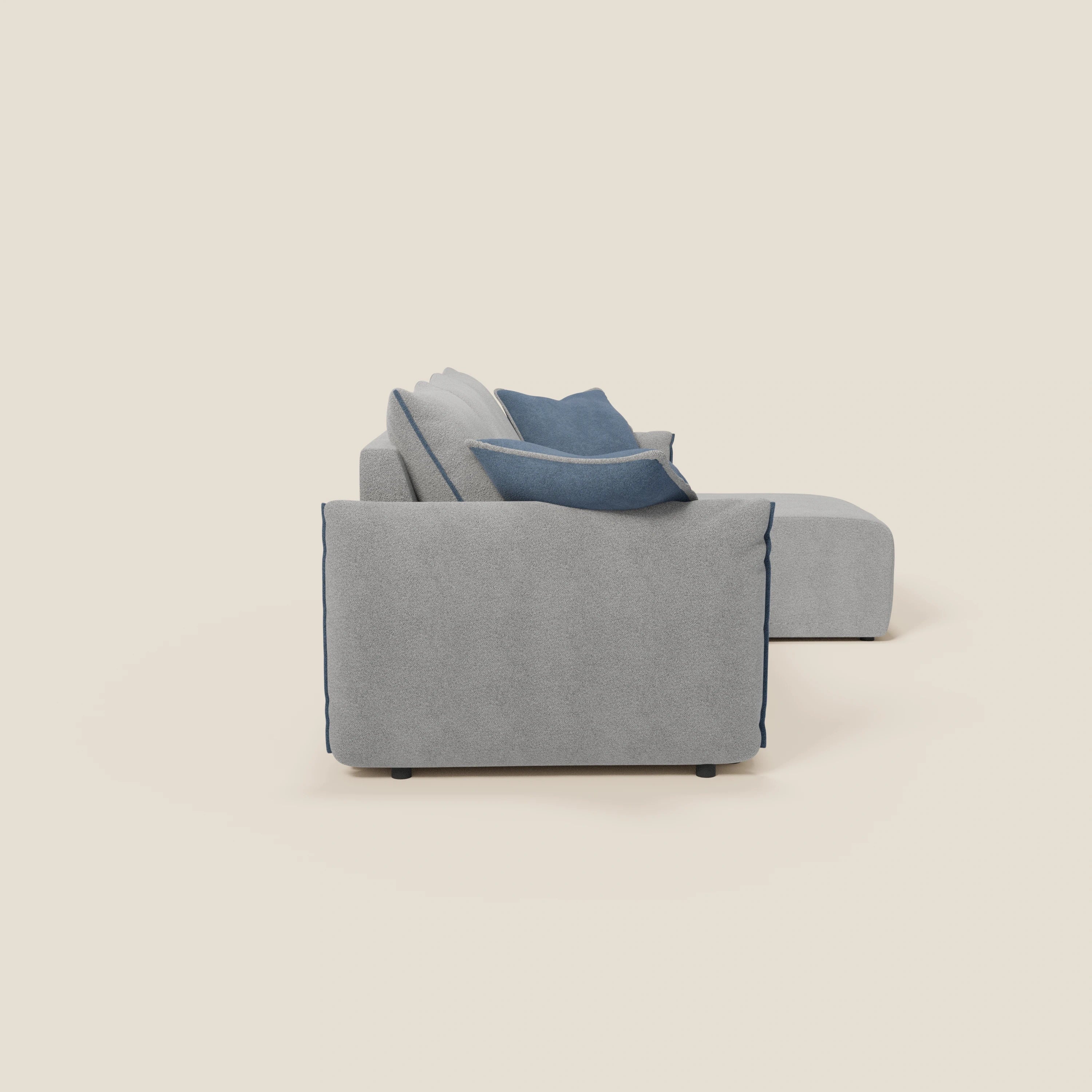 Flexar Canapé d'angle réversible avec assises coulissantes en bouclette douce imperméable T07