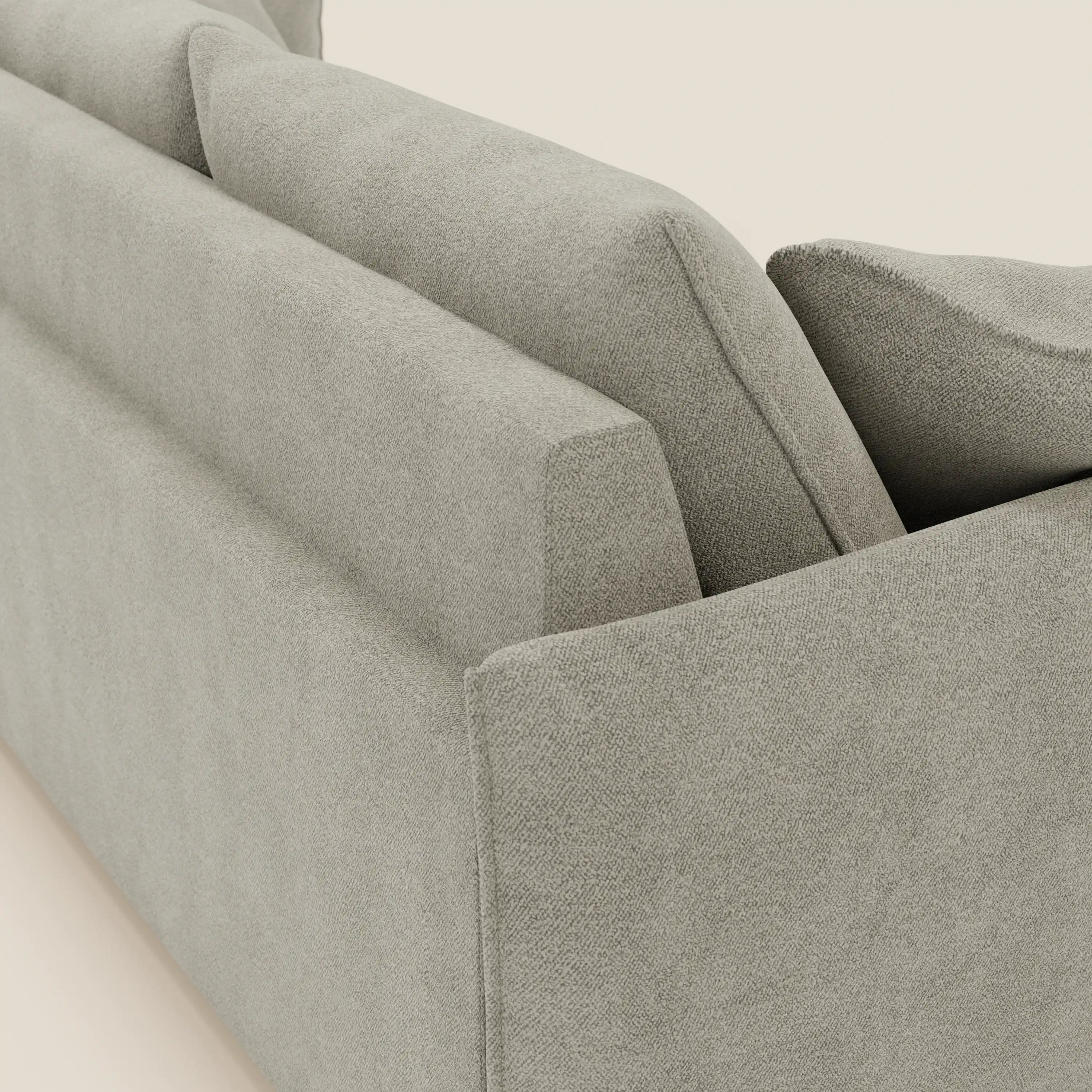 Flexar Canapé  avec 3 assises coulissantes et dossier en duvet en bouclette douce et imperméable T07 beige