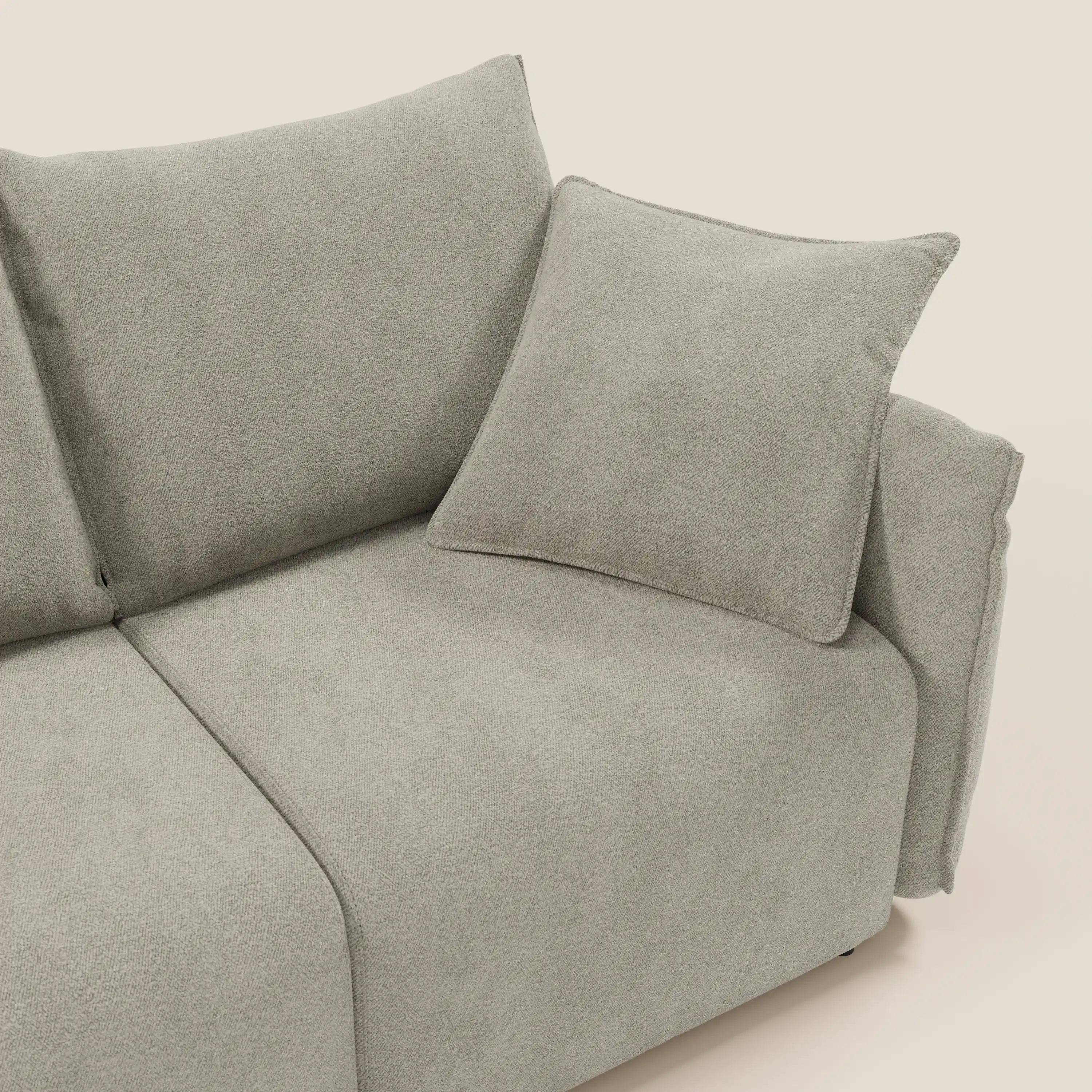 Flexar Canapé  avec 3 assises coulissantes et dossier en duvet en bouclette douce et imperméable T07 beige