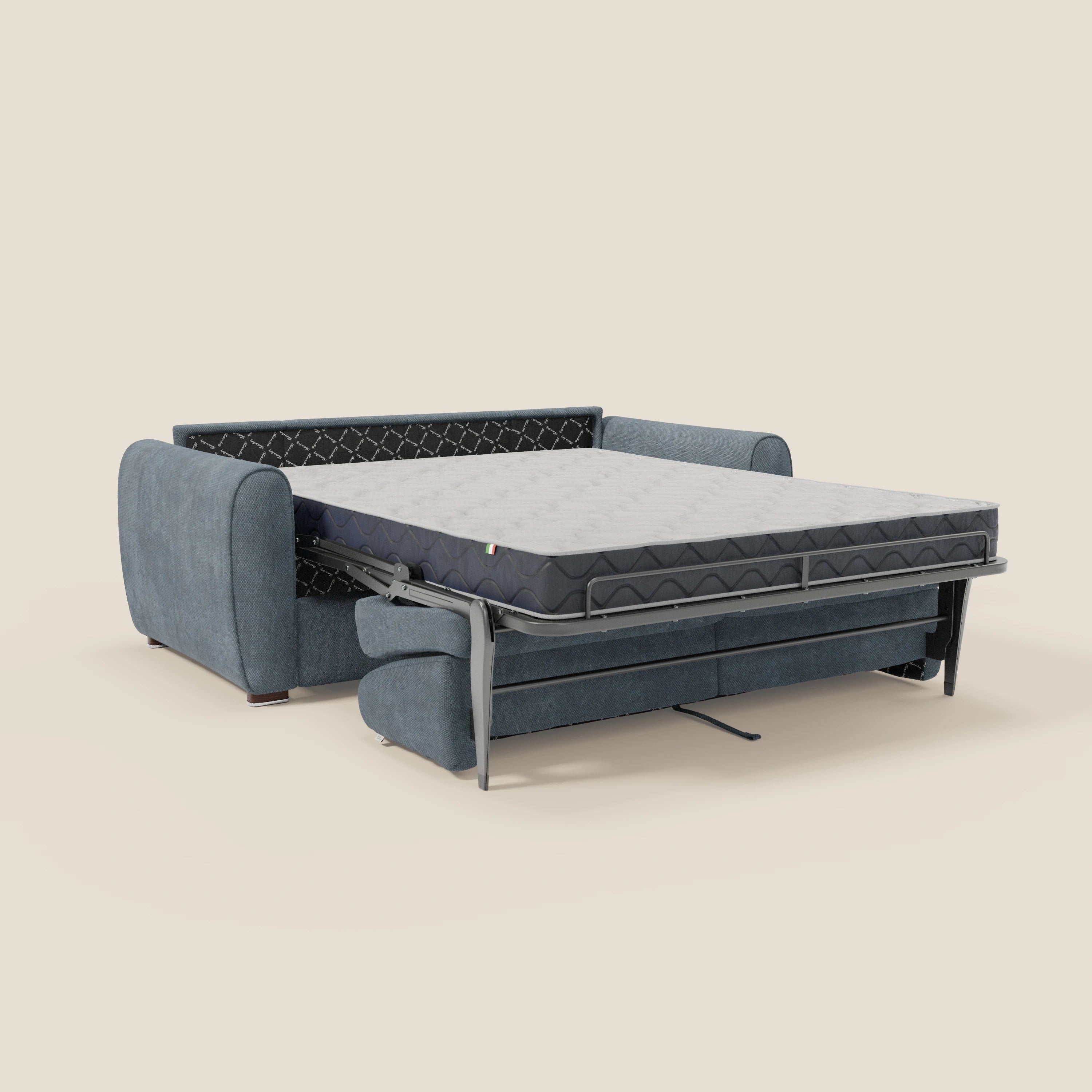 Kaleo Canapé convertible moderne avec matelas H17 cm - en tissu imperméable T26 bleu pastel