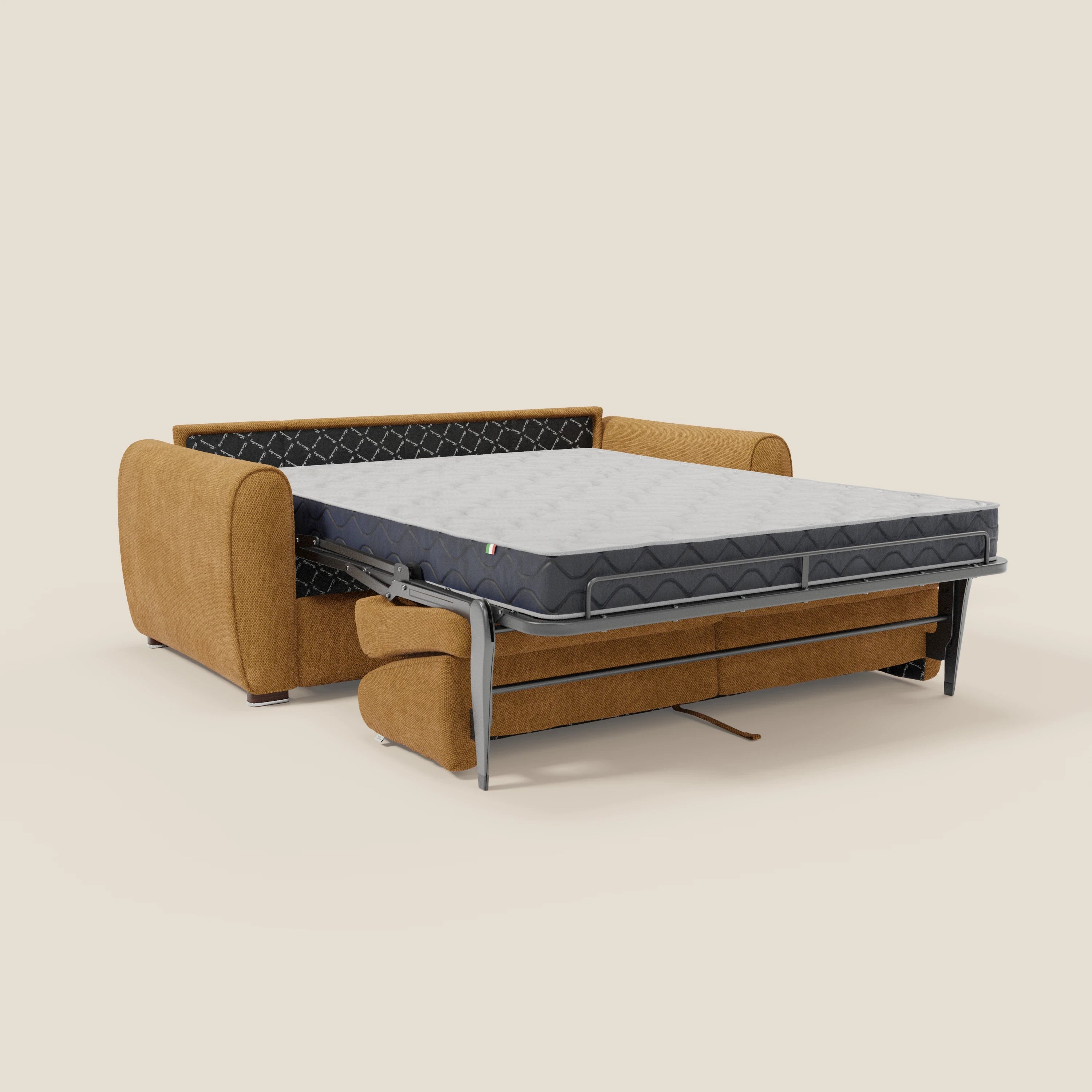 Kaleo Canapé convertible moderne avec matelas H17 cm - en tissu imperméable T26 jaune