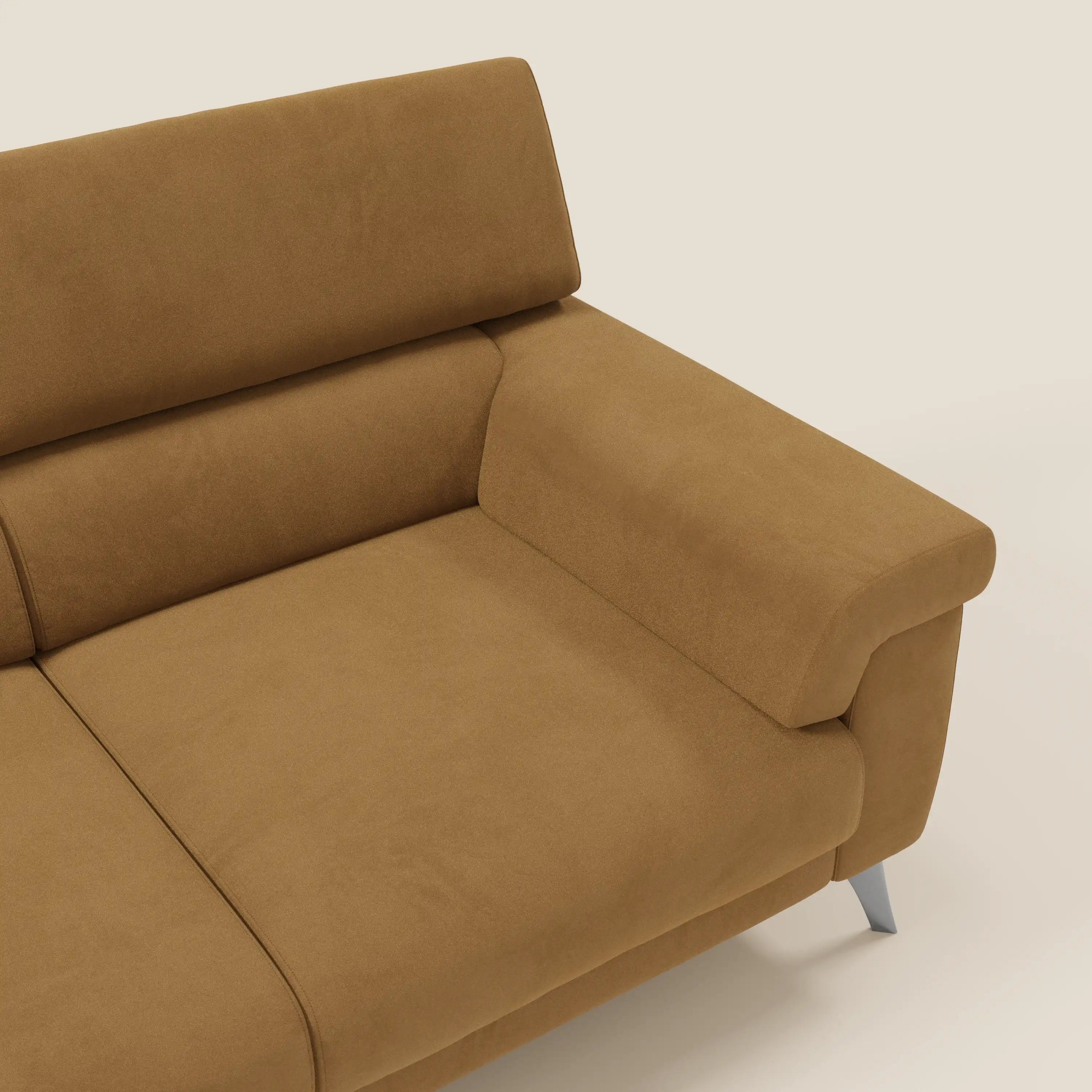 Raffaello Canapé avec 3 assises coulissantes et têtières inclinables en microfibre détachable T11