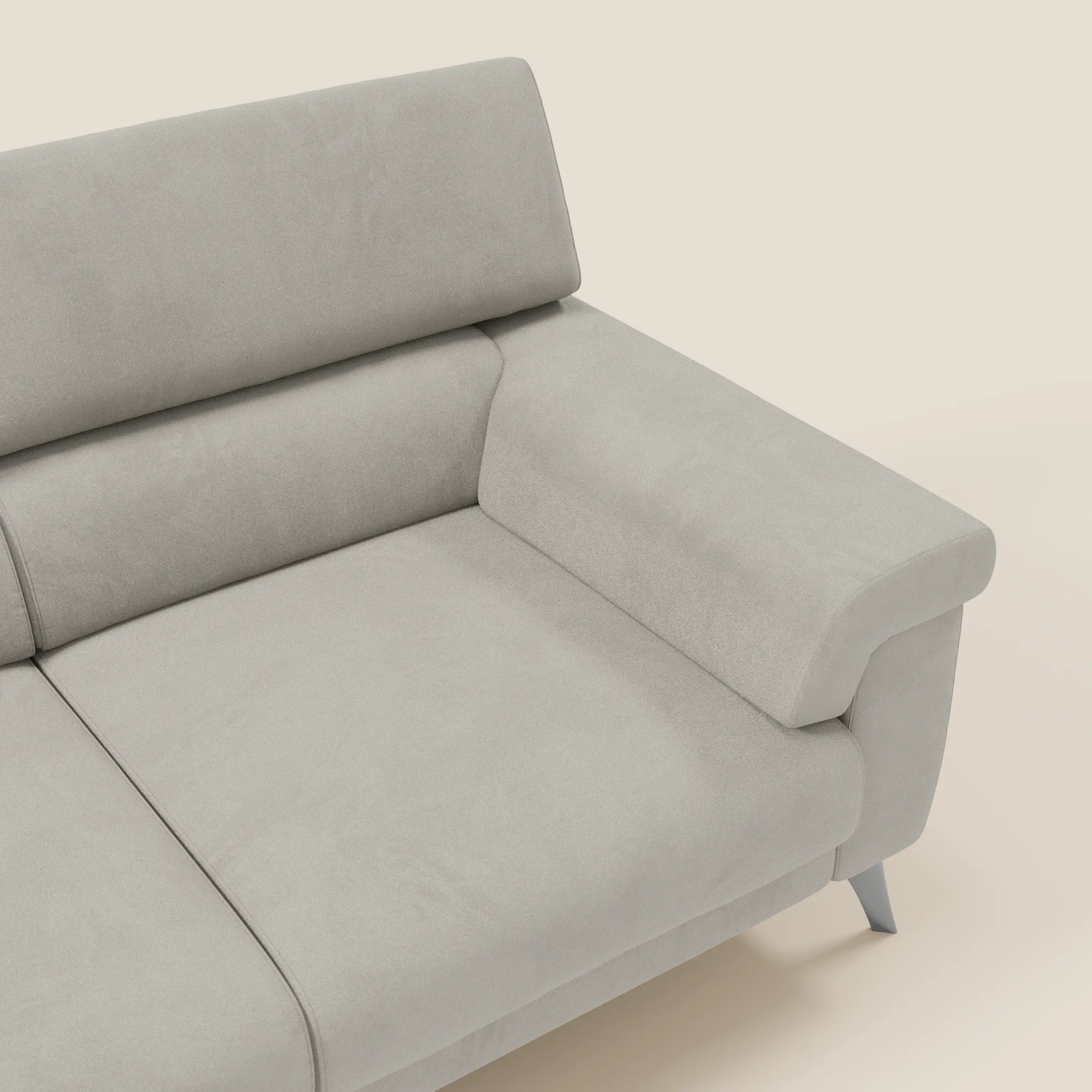Raffaello Canapé avec 3 assises coulissantes et têtières inclinables en microfibre détachable T11