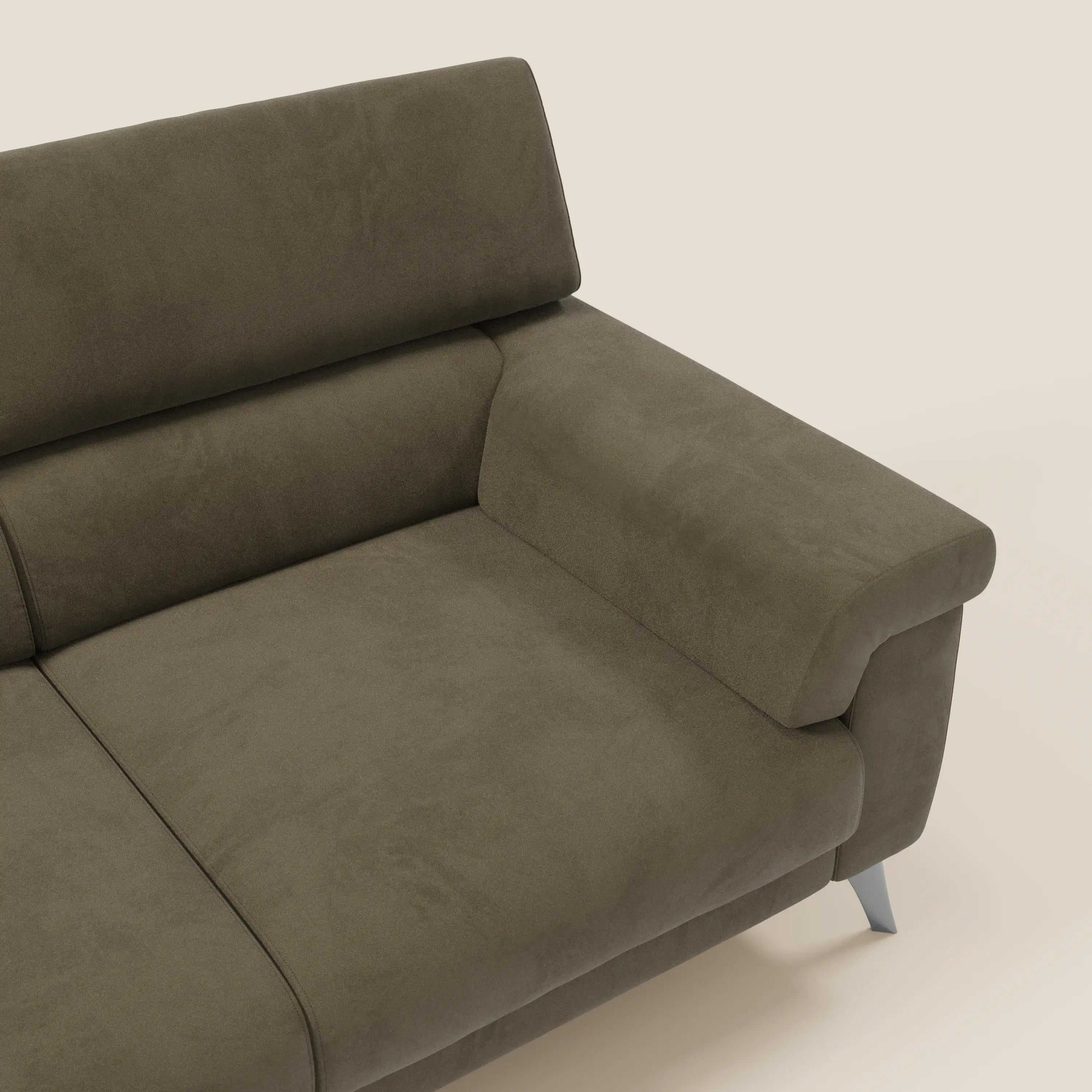 Raffaello Canapé avec 3 assises coulissantes et têtières inclinables en microfibre détachable T11
