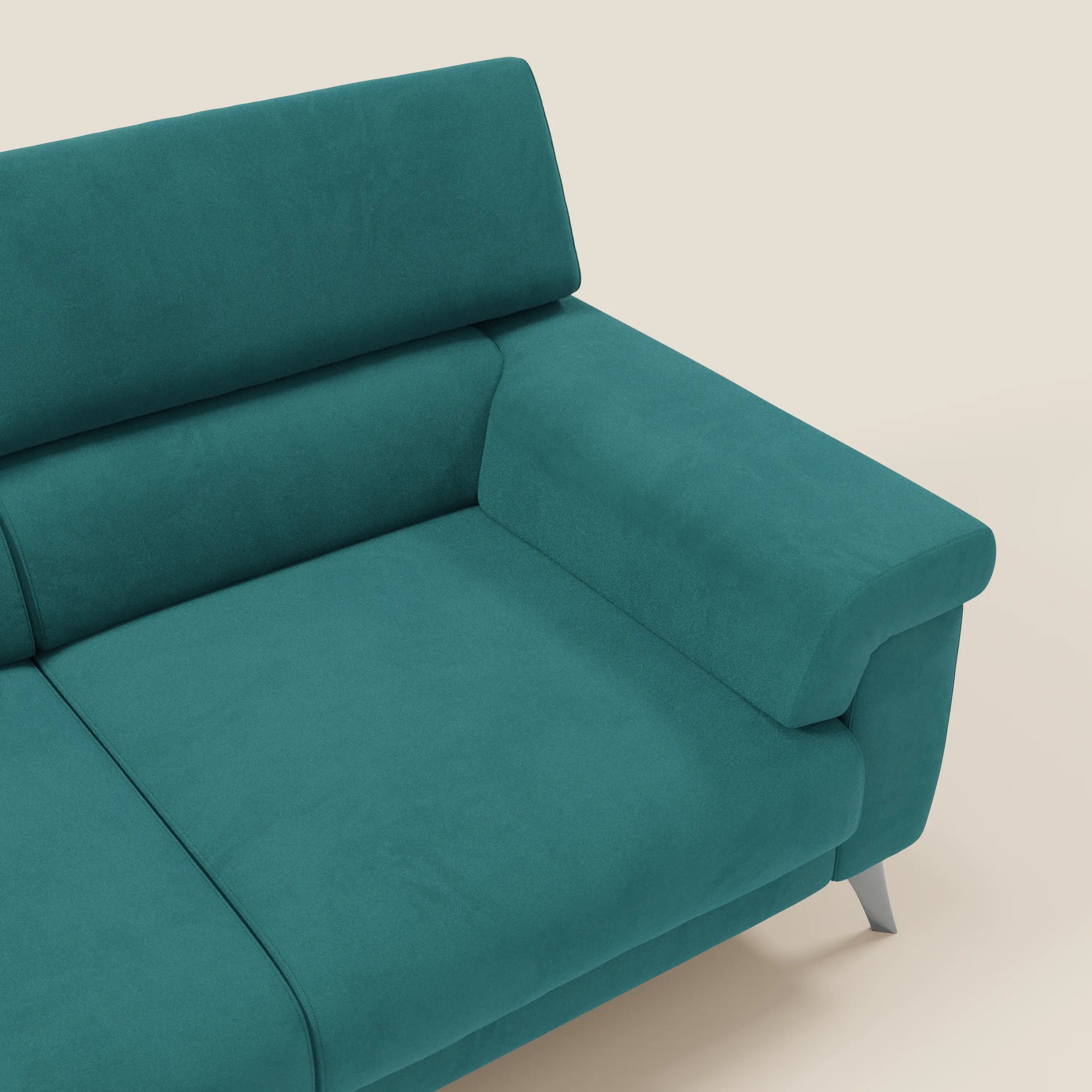 Raffaello Canapé avec 3 assises coulissantes et têtières inclinables en microfibre détachable T11