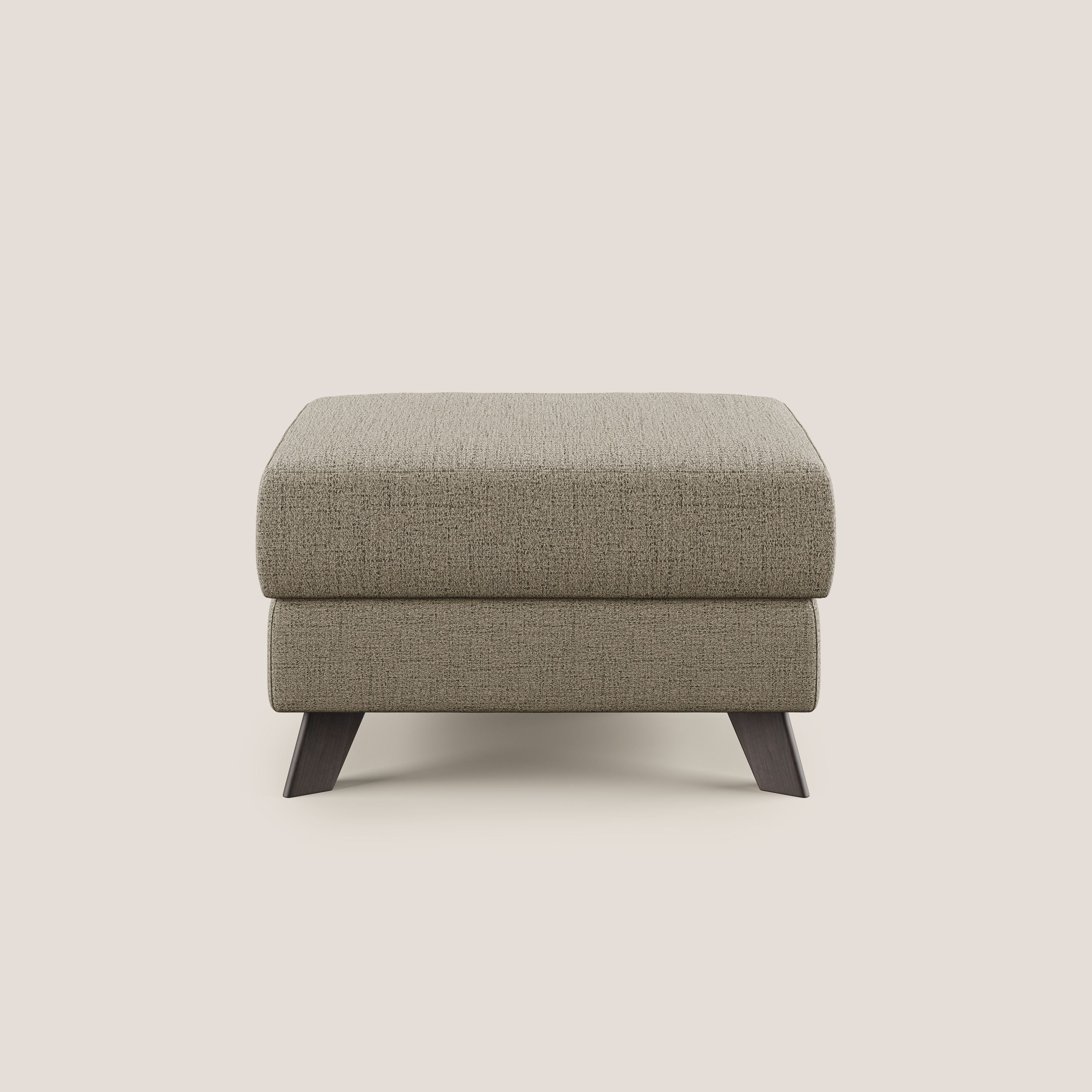 Moon Pouf contenitore e piedini alti in tessuto morbido impermeabile fiammato T03 marrone - divani.store