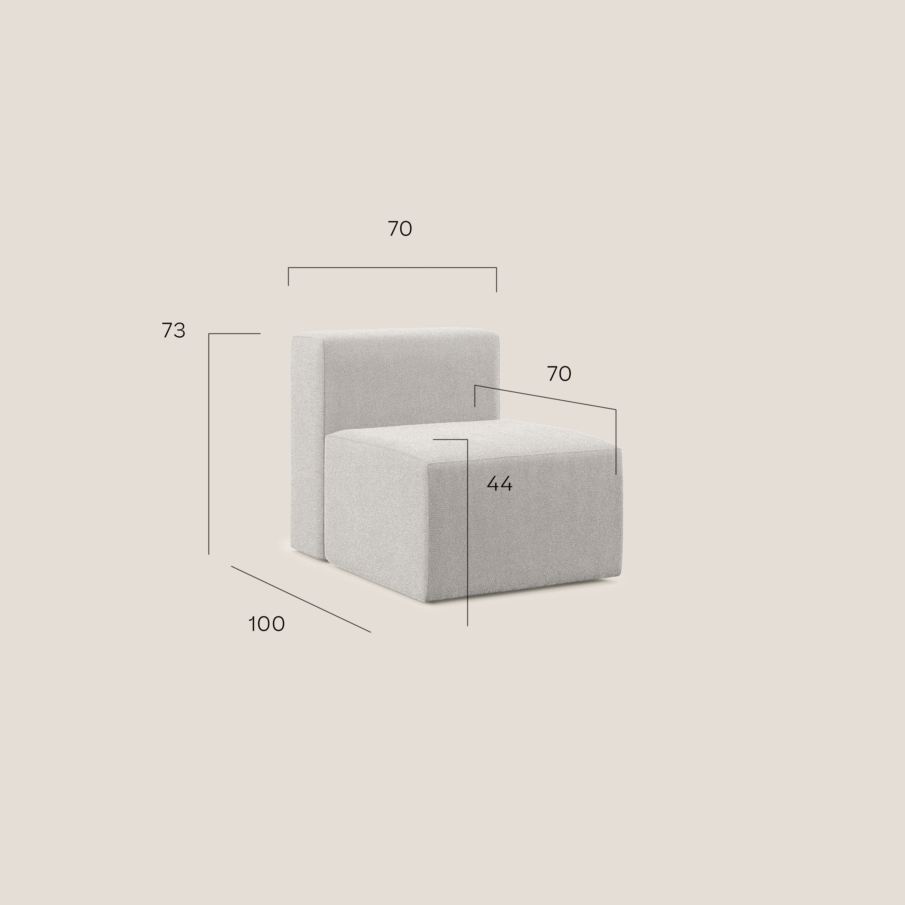 Nettuno modulo poltrona centrale in morbido tessuto bouclè T07 grigio - divani.store