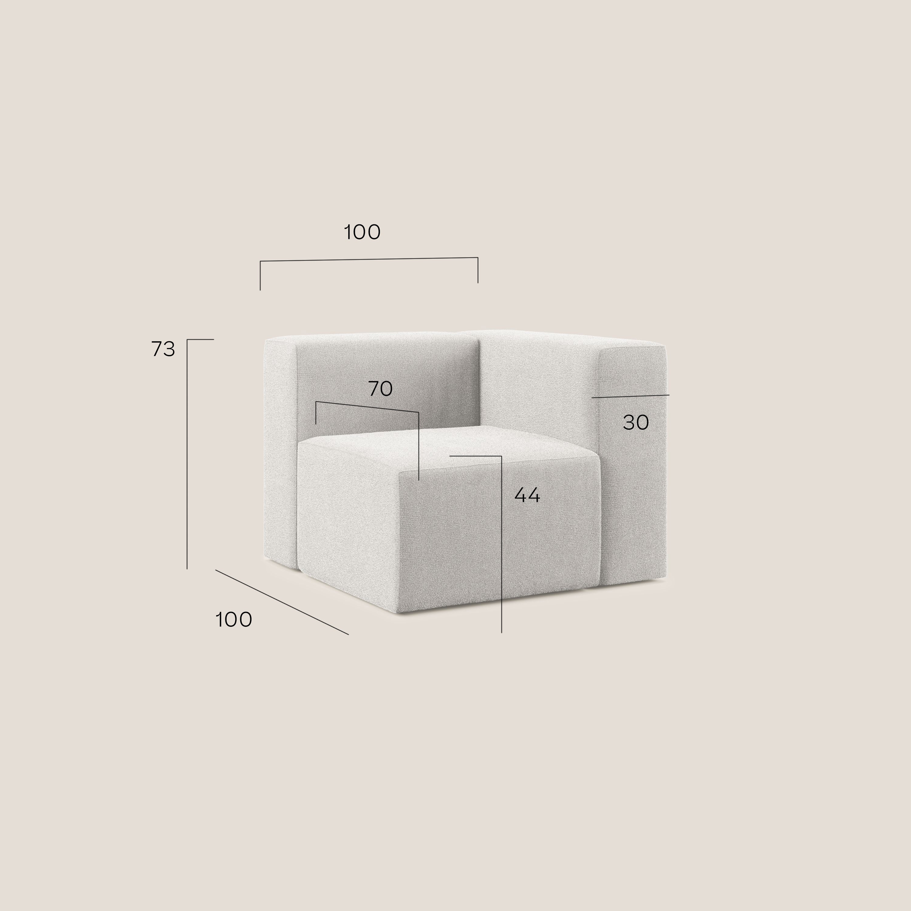 Nettuno modulo angolo/laterale in morbido tessuto bouclè T07 rosso - divani.store