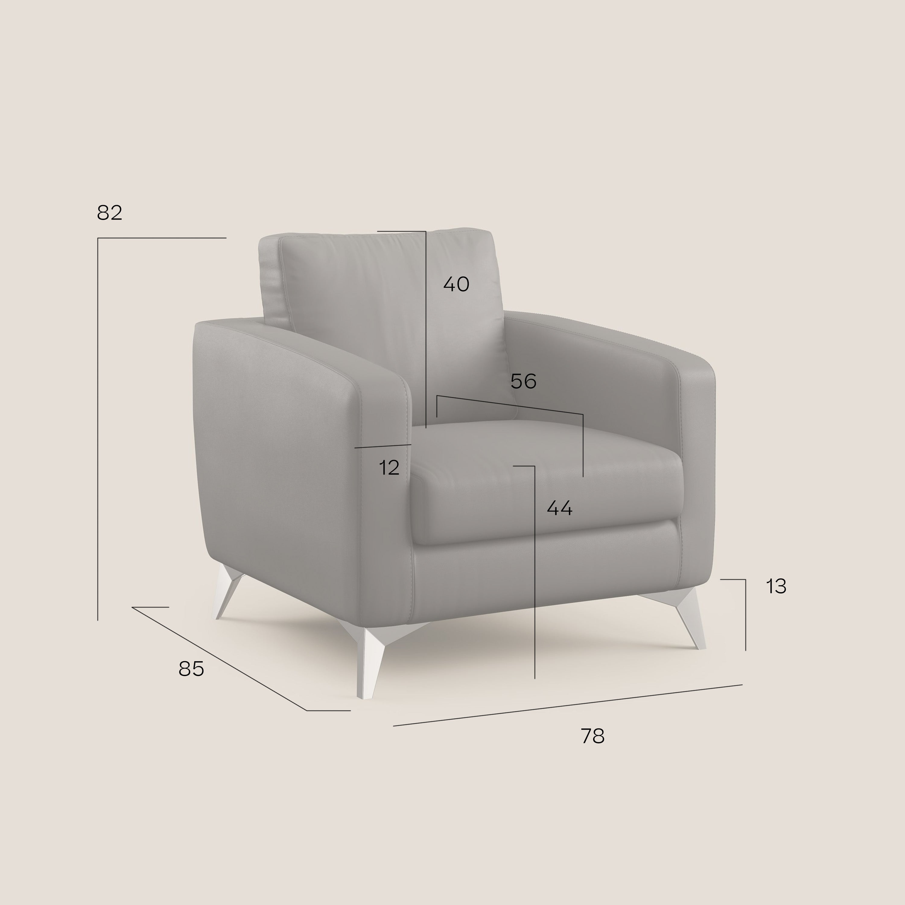 Orione Poltroncina in ecopelle moderna e impermeabile T04 marrone - divani.store