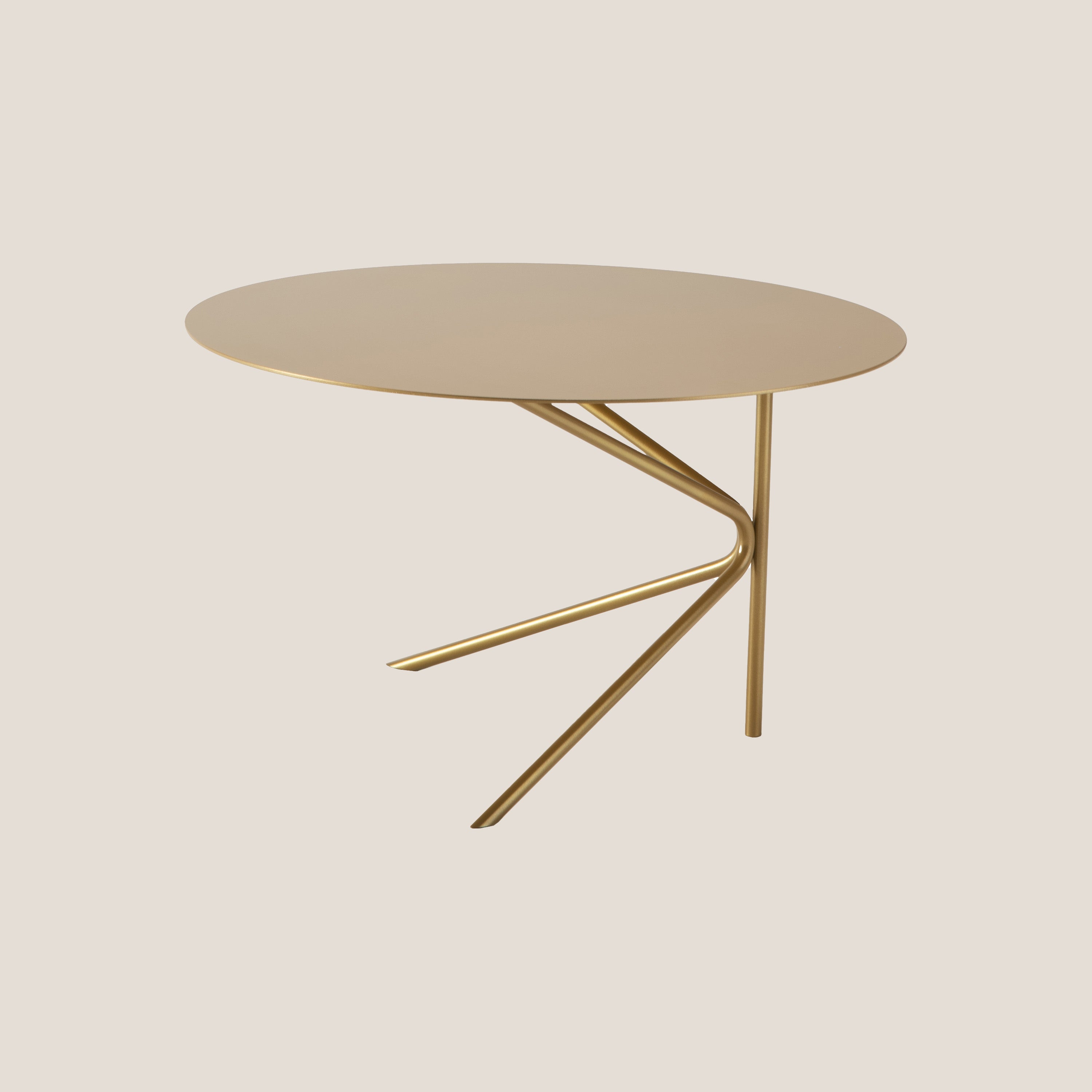 Twin tavolino BASSO rotondo minimale in diverse colorazioni oro - divani.store