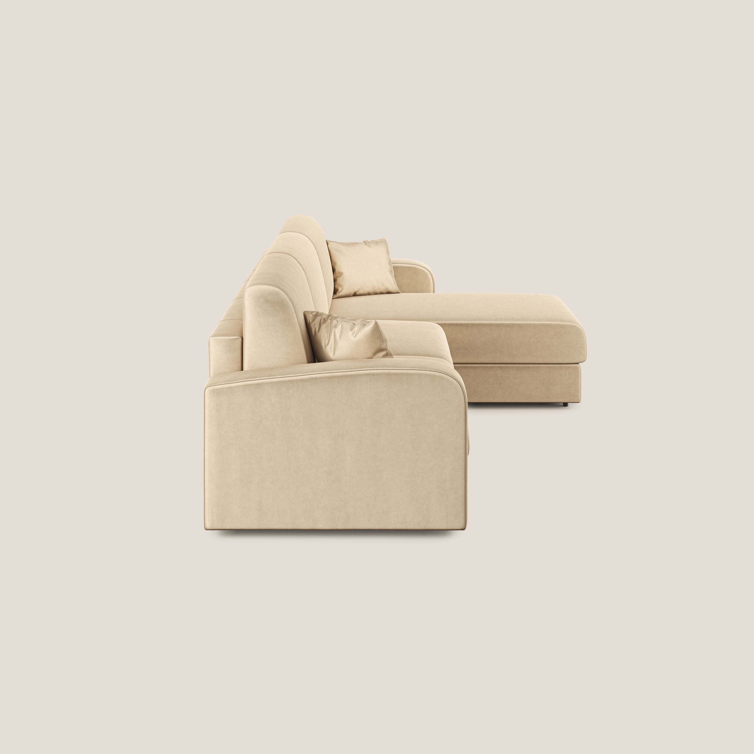 Lebron Divano letto angolare con penisola in velluto morbido T01 - divani.store