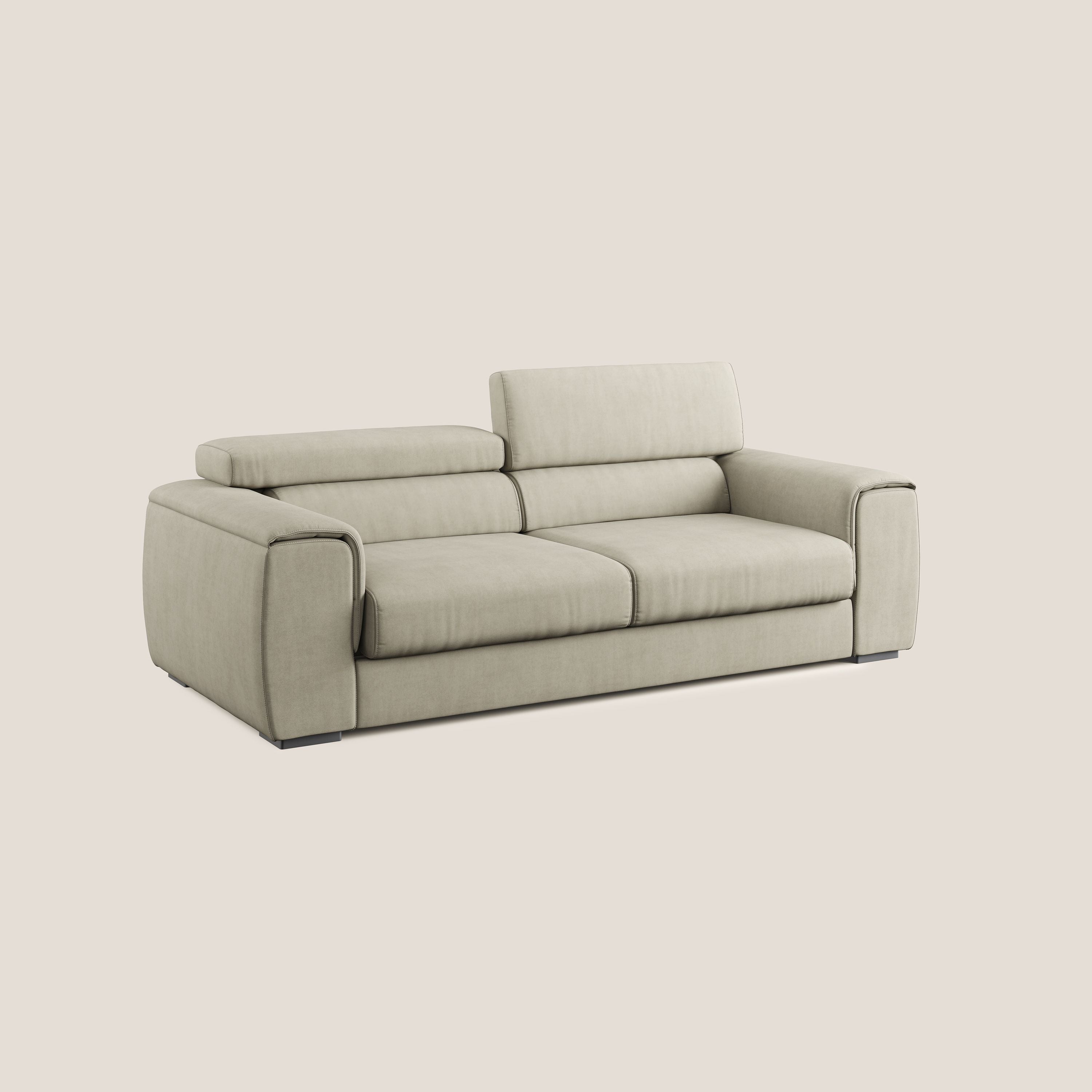 Zeno - canapé linéaire avec pouf extractible en tissu doux imperméable
 - Vue supplémentaire 1
