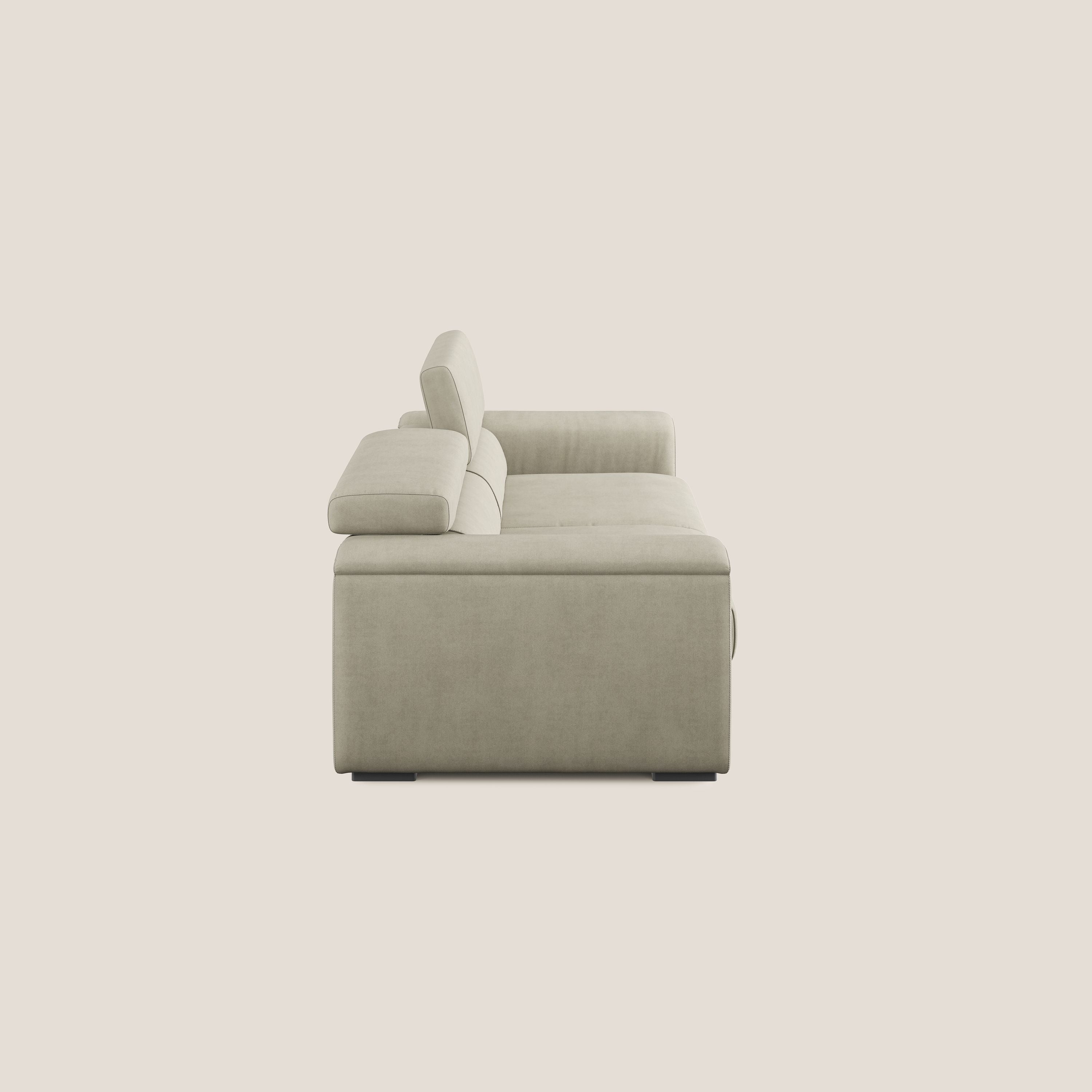 Zeno - canapé linéaire avec pouf extractible en tissu doux imperméable
 - Vue supplémentaire 2