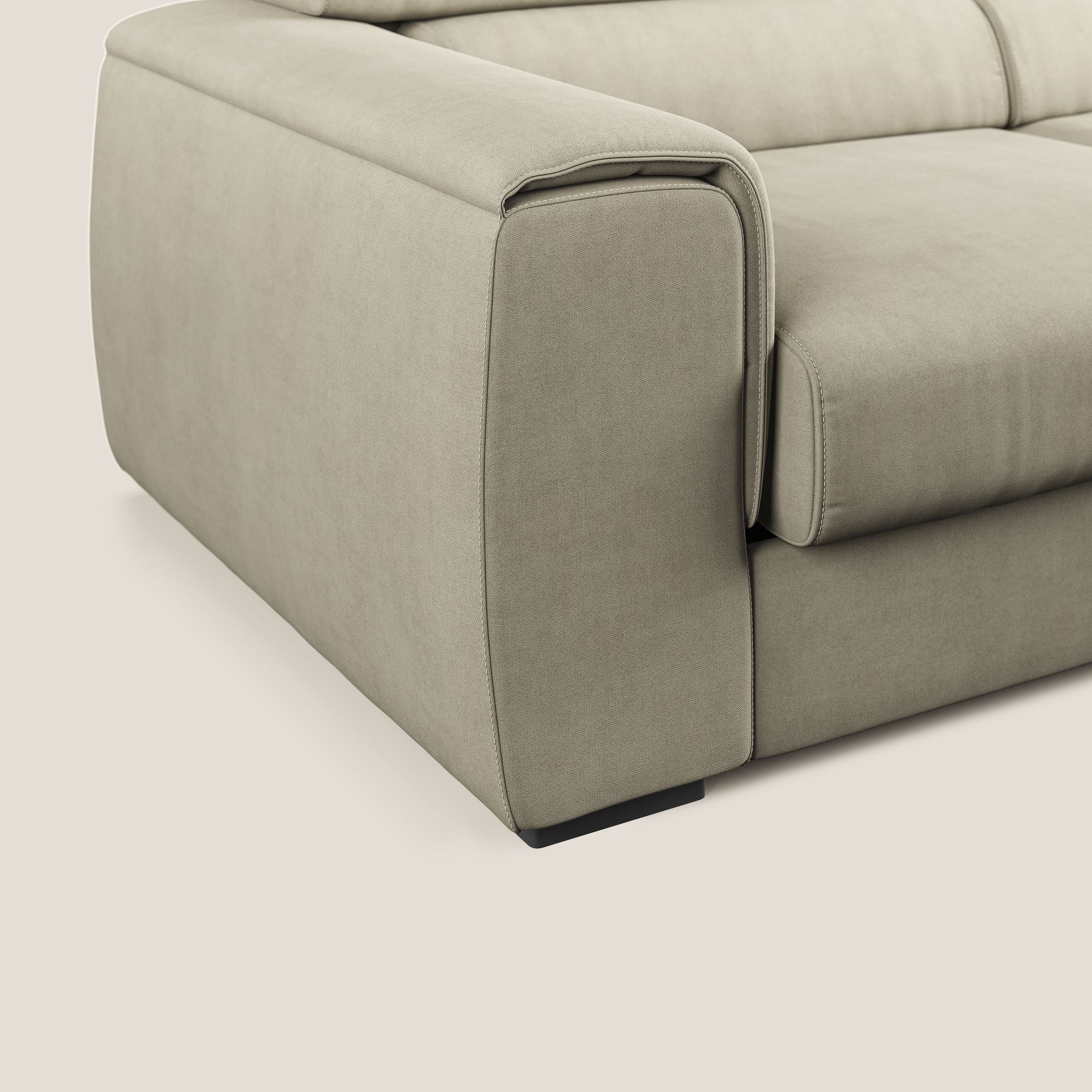 Zeno - canapé linéaire avec pouf extractible en tissu doux imperméable
 - Vue supplémentaire 3