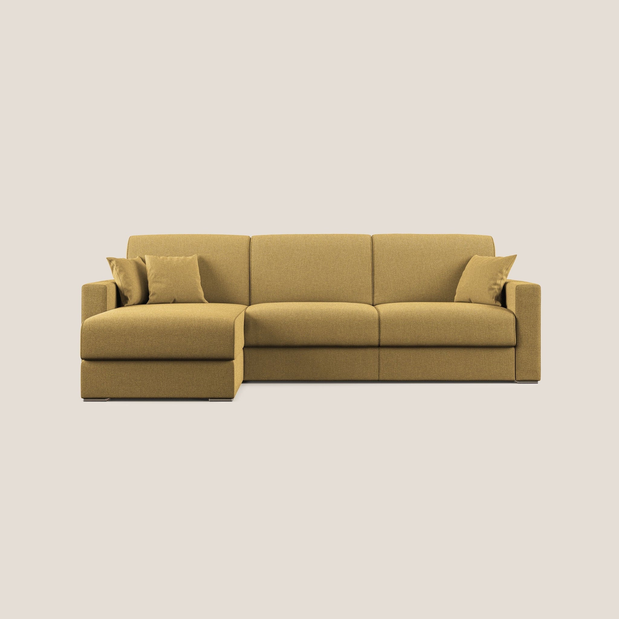 BEST Divano letto angolare con penisola in tessuto smacchiabile QuickClean - divano angolare, divano letto, via_enabled - Divani.Store