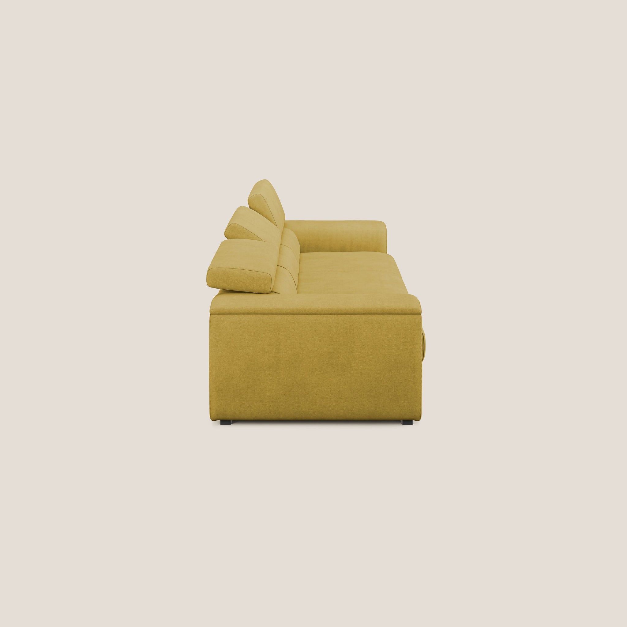 Zeno Canapé avec pouf extractible à 3 assises en tissu doux imperméable T02