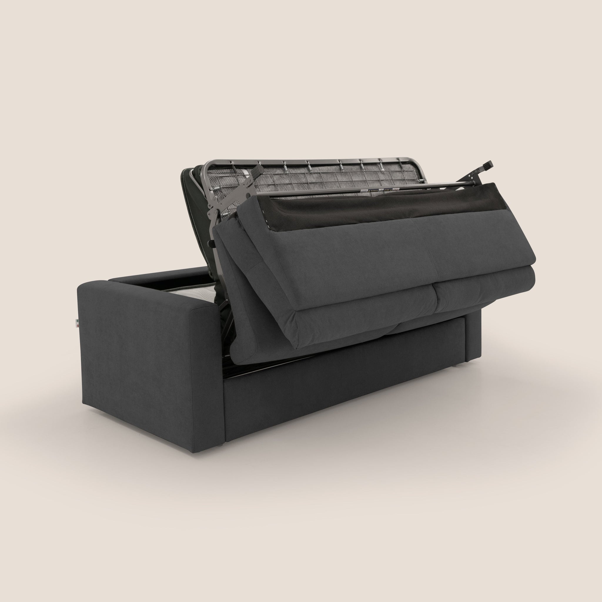Paloma canapé convertible avec matelas de 18 cm en Aloe Vera en tissu imperméable