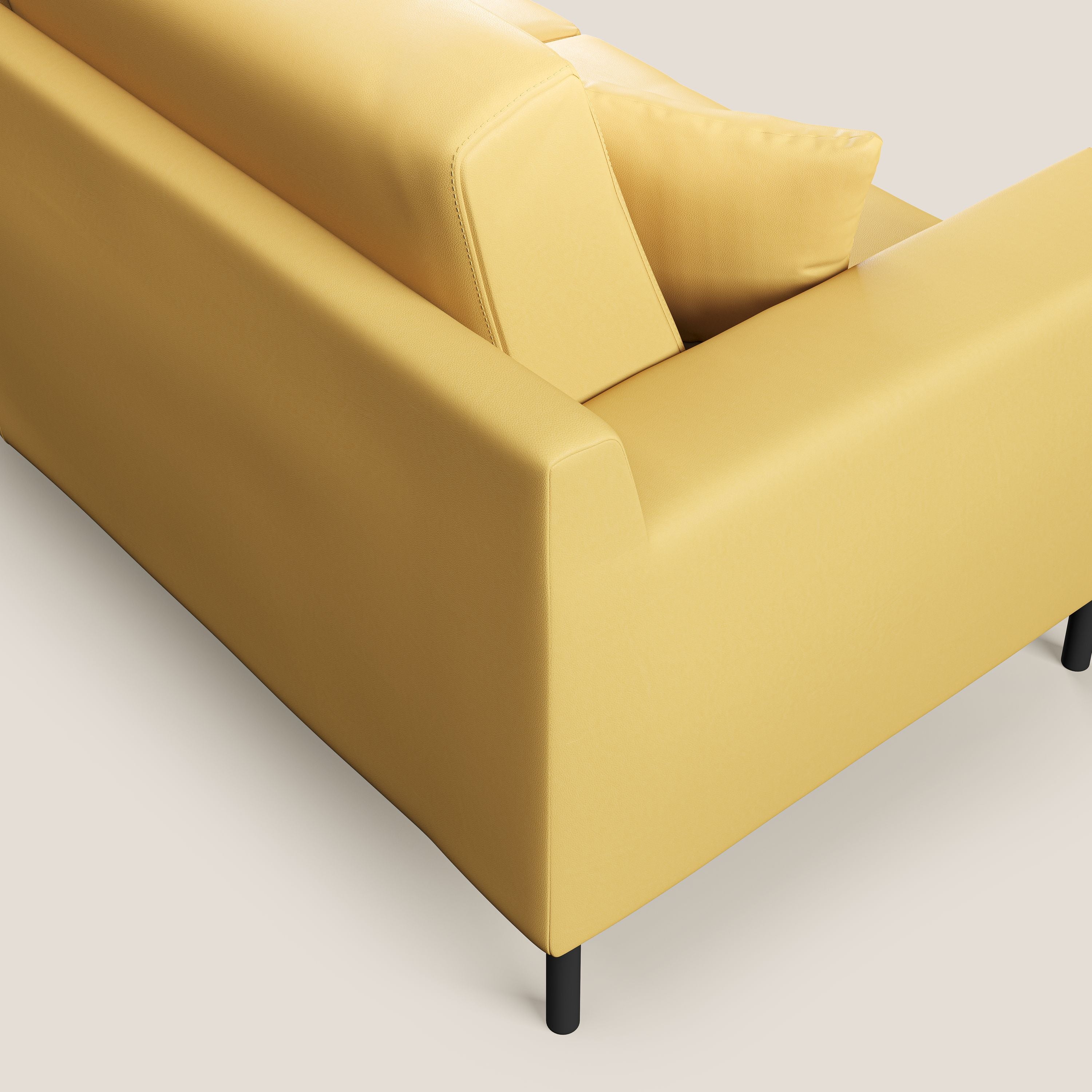 Uranio - canapé linéaire moderne en simili cuir imperméable
 - Vue supplémentaire 3