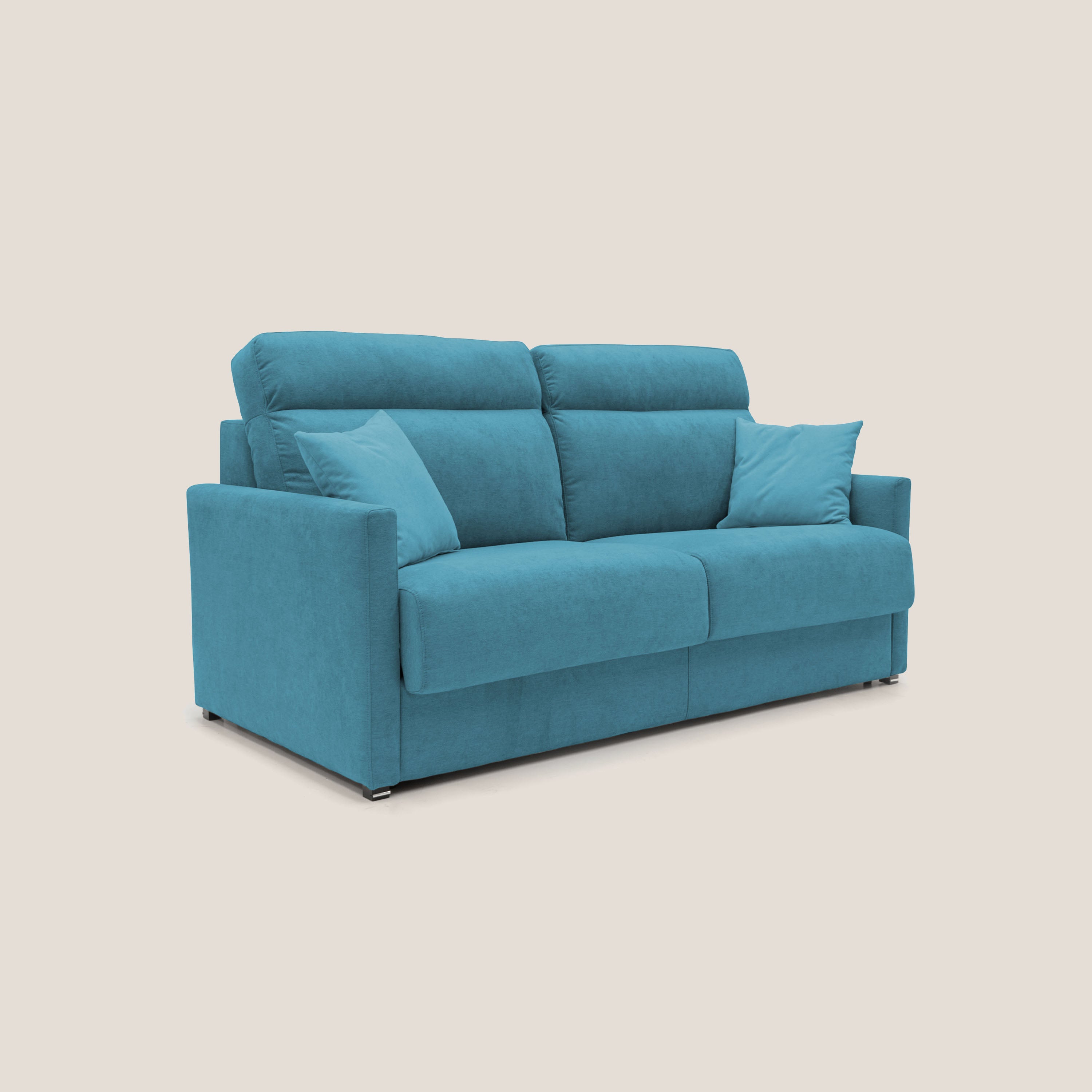 Margot Divano letto matrimoniale con schienale morbido alto in tessuto T02 - divani.store