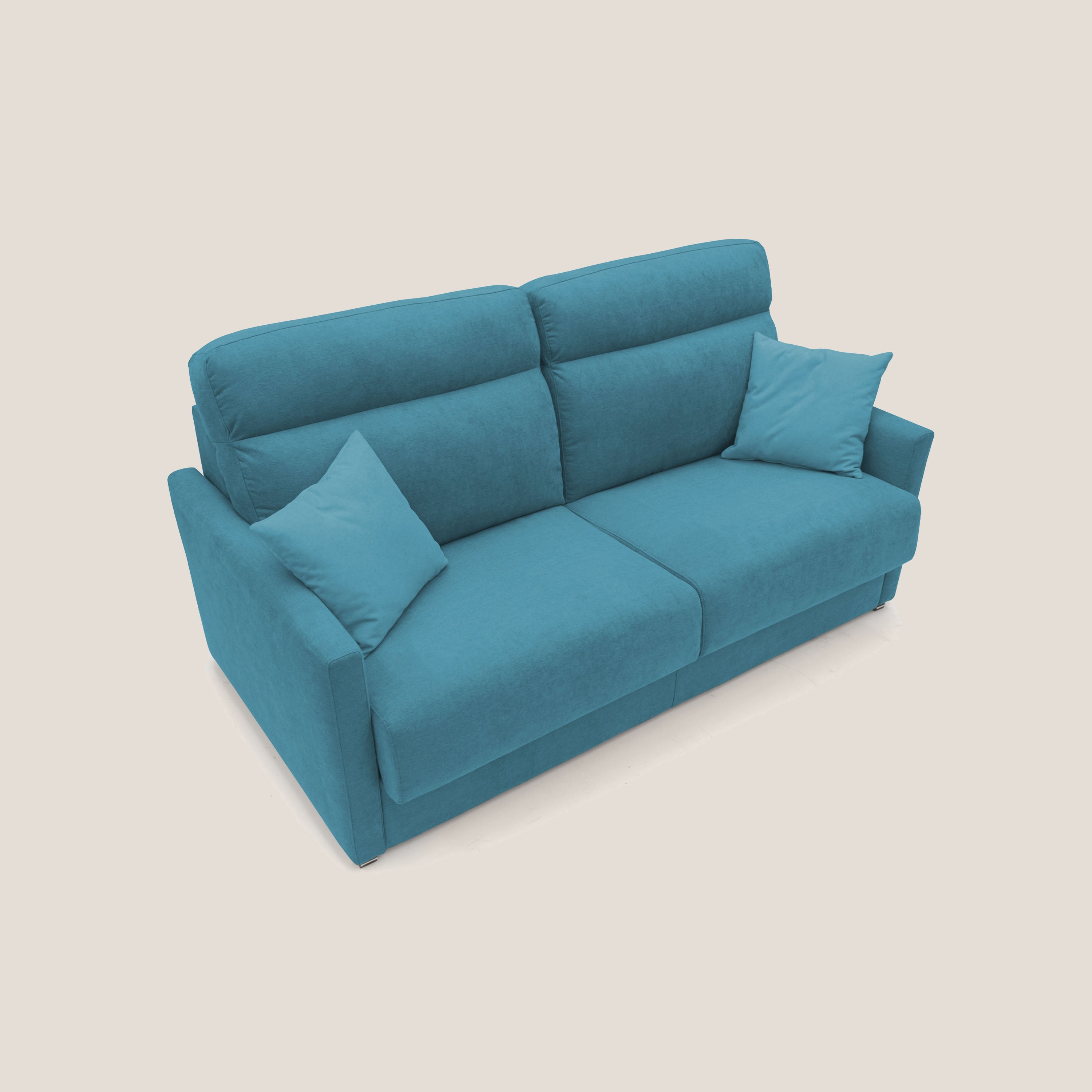 Margot Divano letto matrimoniale con schienale morbido alto in tessuto T02 - divani.store
