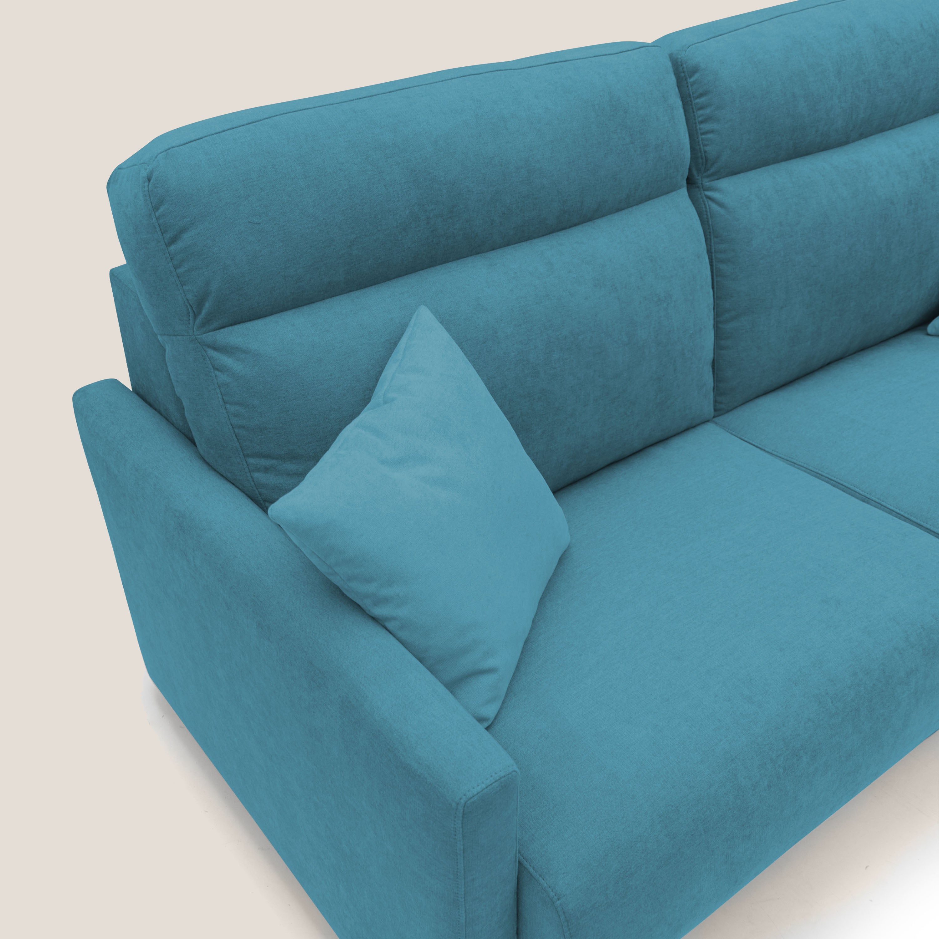 Margot Divano letto matrimoniale con schienale morbido alto in tessuto T02 - divani.store