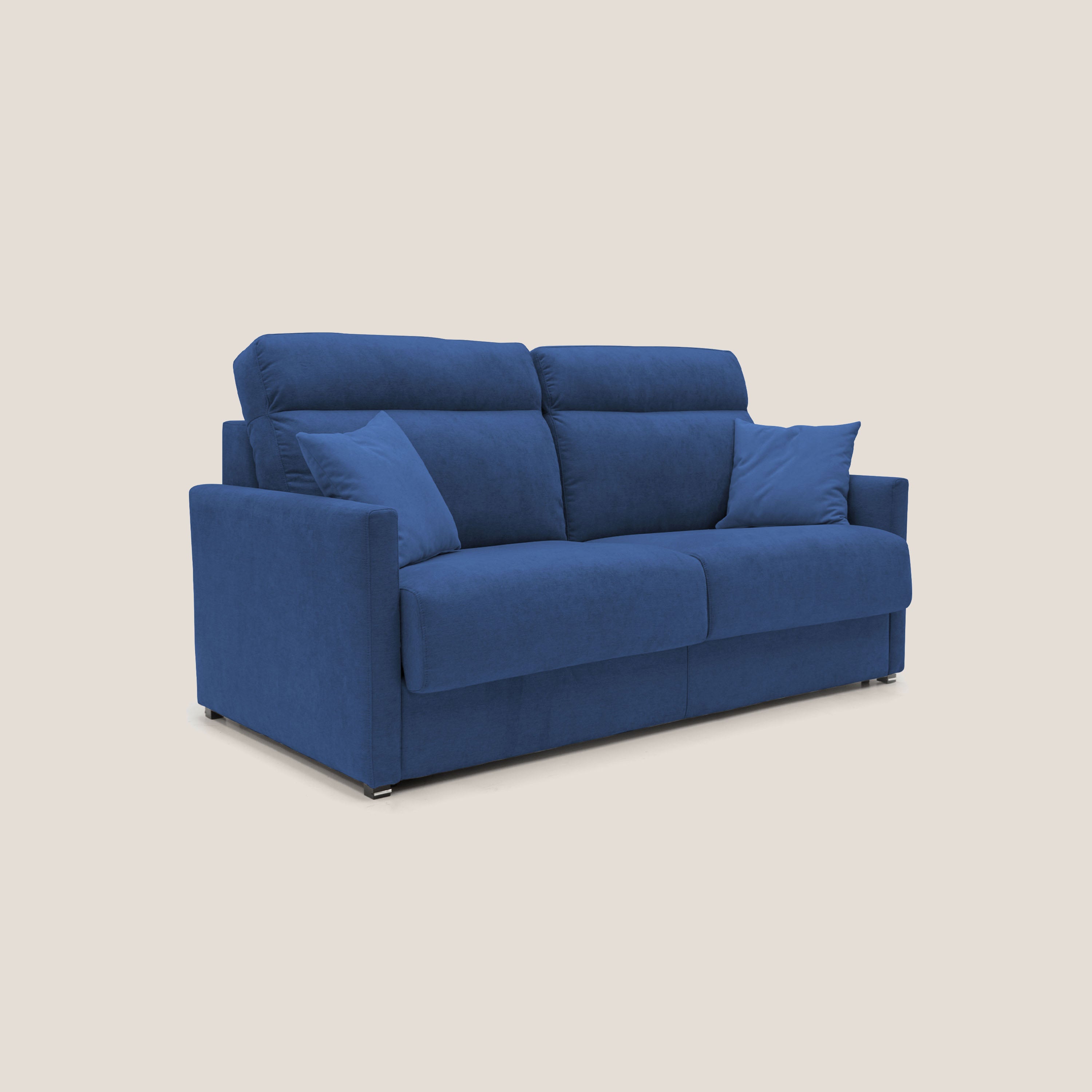 Margot Divano letto matrimoniale con schienale morbido alto in tessuto T02 - divani.store
