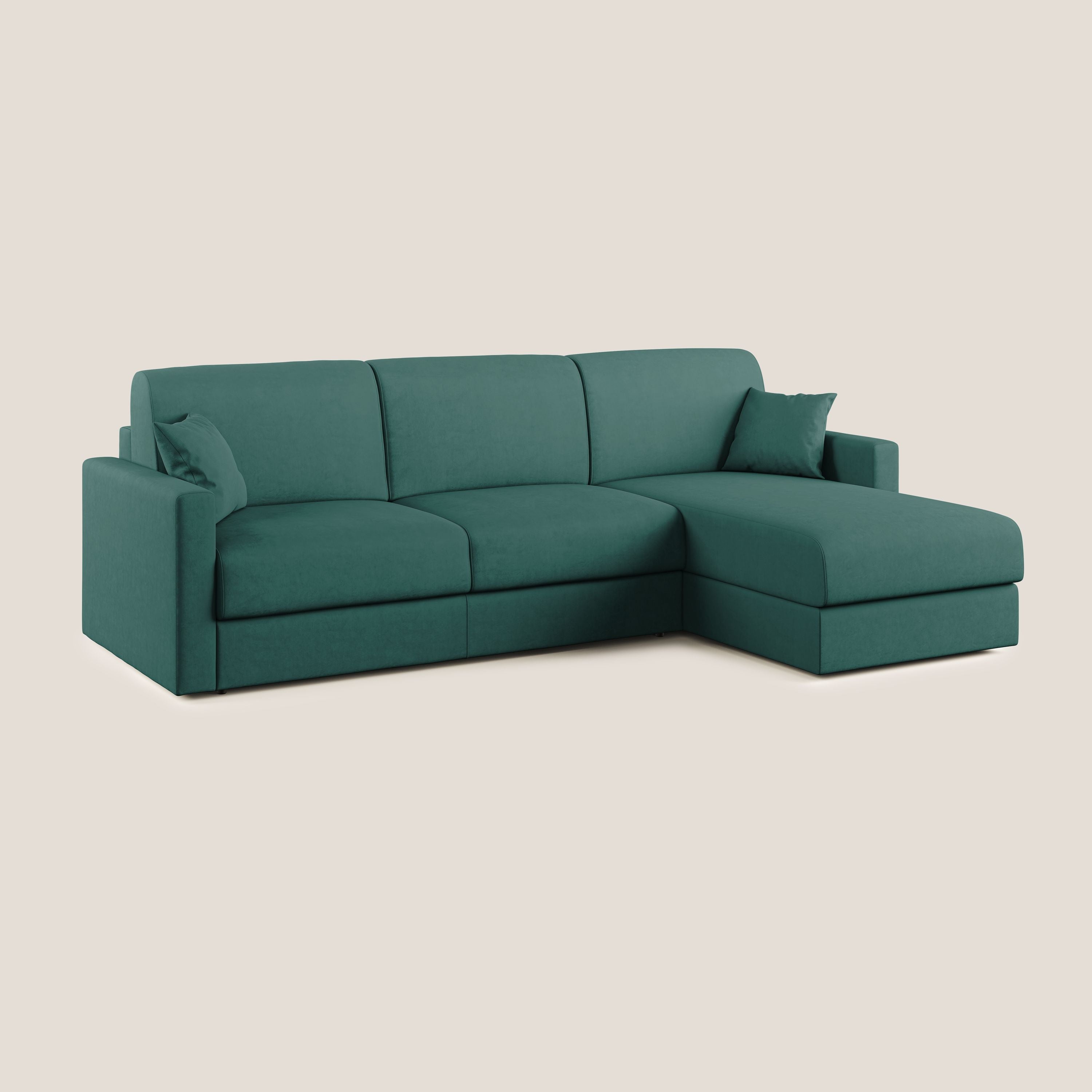 Chris Divano letto angolare con penisola in microfibra smacchiabile T11 - divani.store