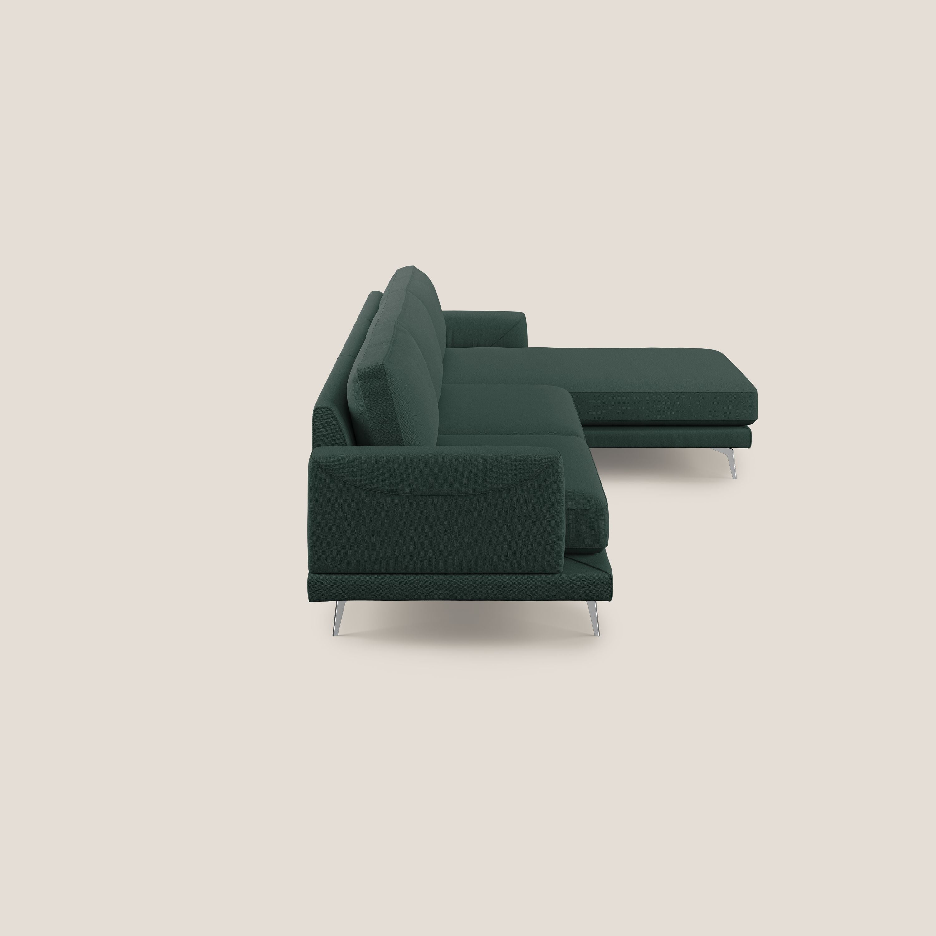 Dorian divano moderno angolare con penisola in tessuto morbido antimacchia T05 - divani.store