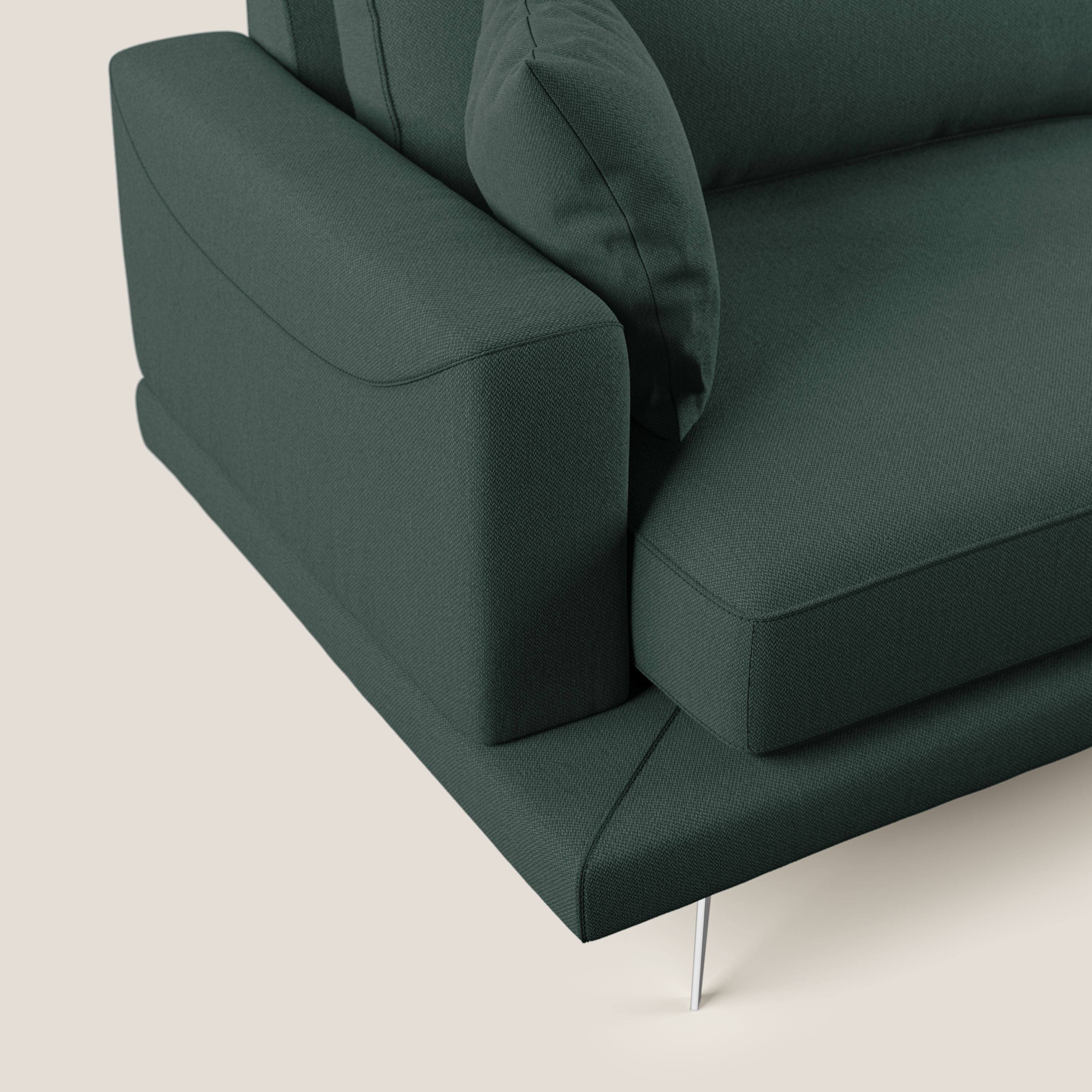 Dorian divano moderno angolare con penisola in tessuto morbido antimacchia T05 - divani.store
