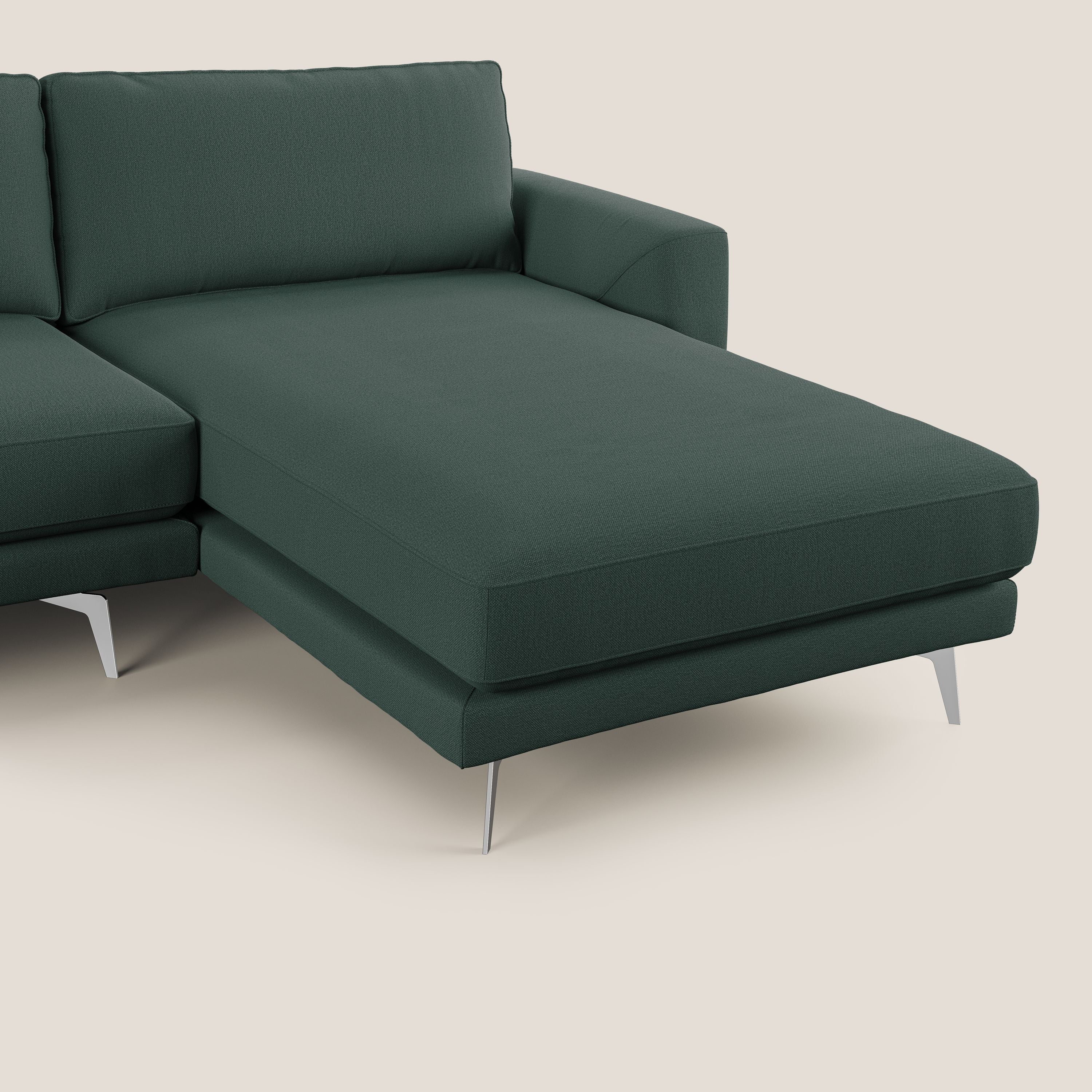 Dorian divano moderno angolare con penisola in tessuto morbido antimacchia T05 - divani.store