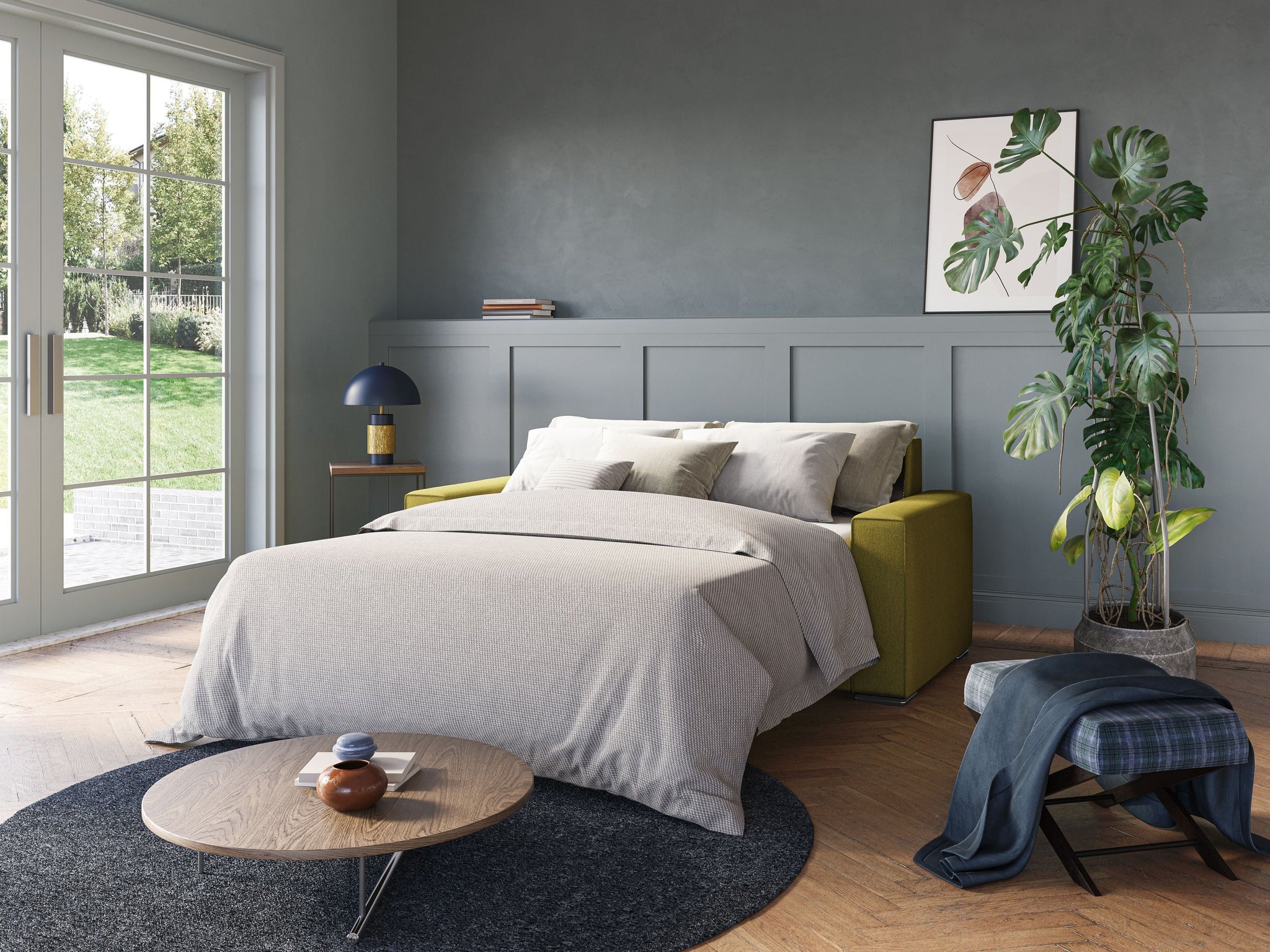 Dream canapé lit convertible en tissu détachable T05