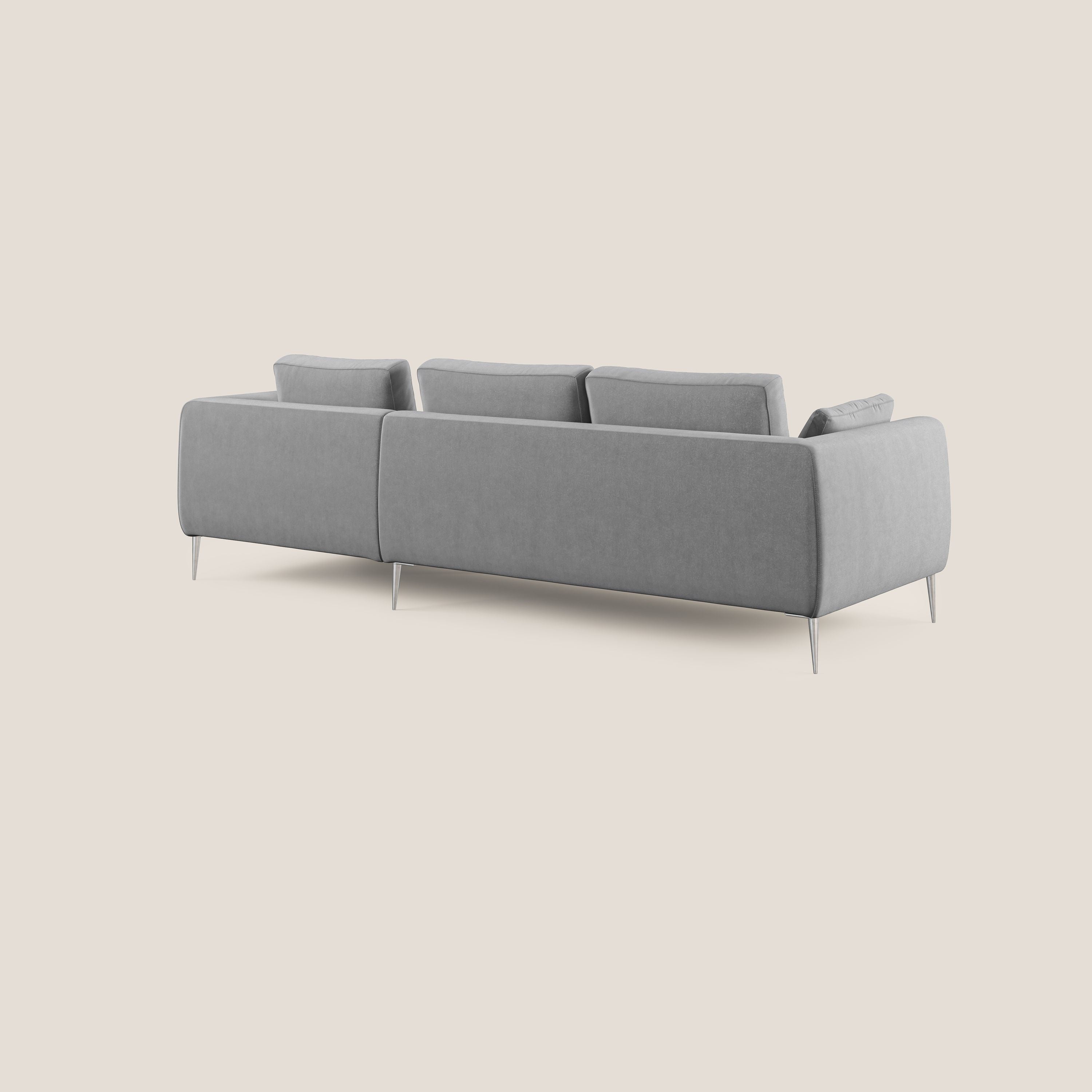 Plano divano moderno angolare con penisola in microfibra smacchiabile T11 - divani.store