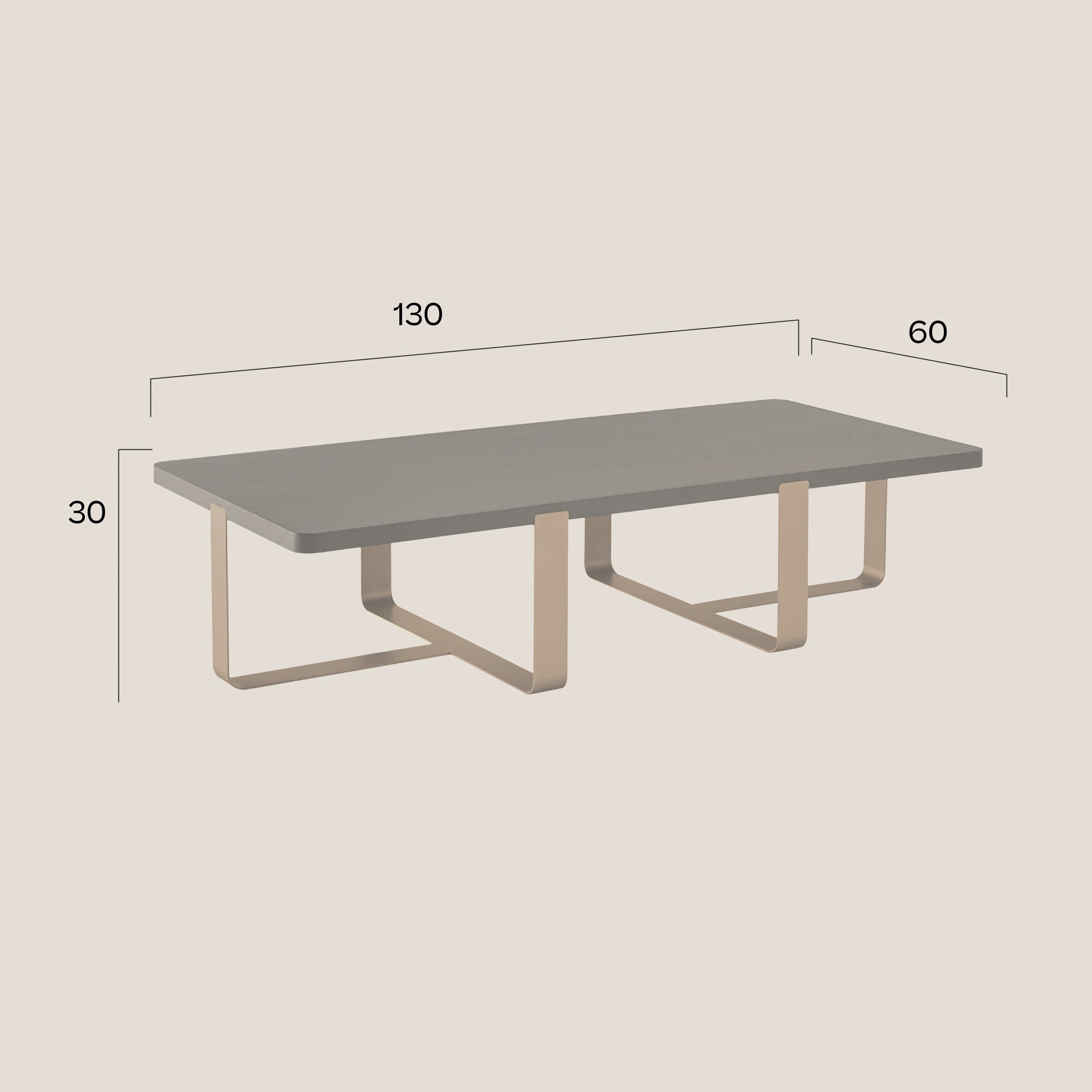 Inn table basse rectangulaire avec plateau en bois