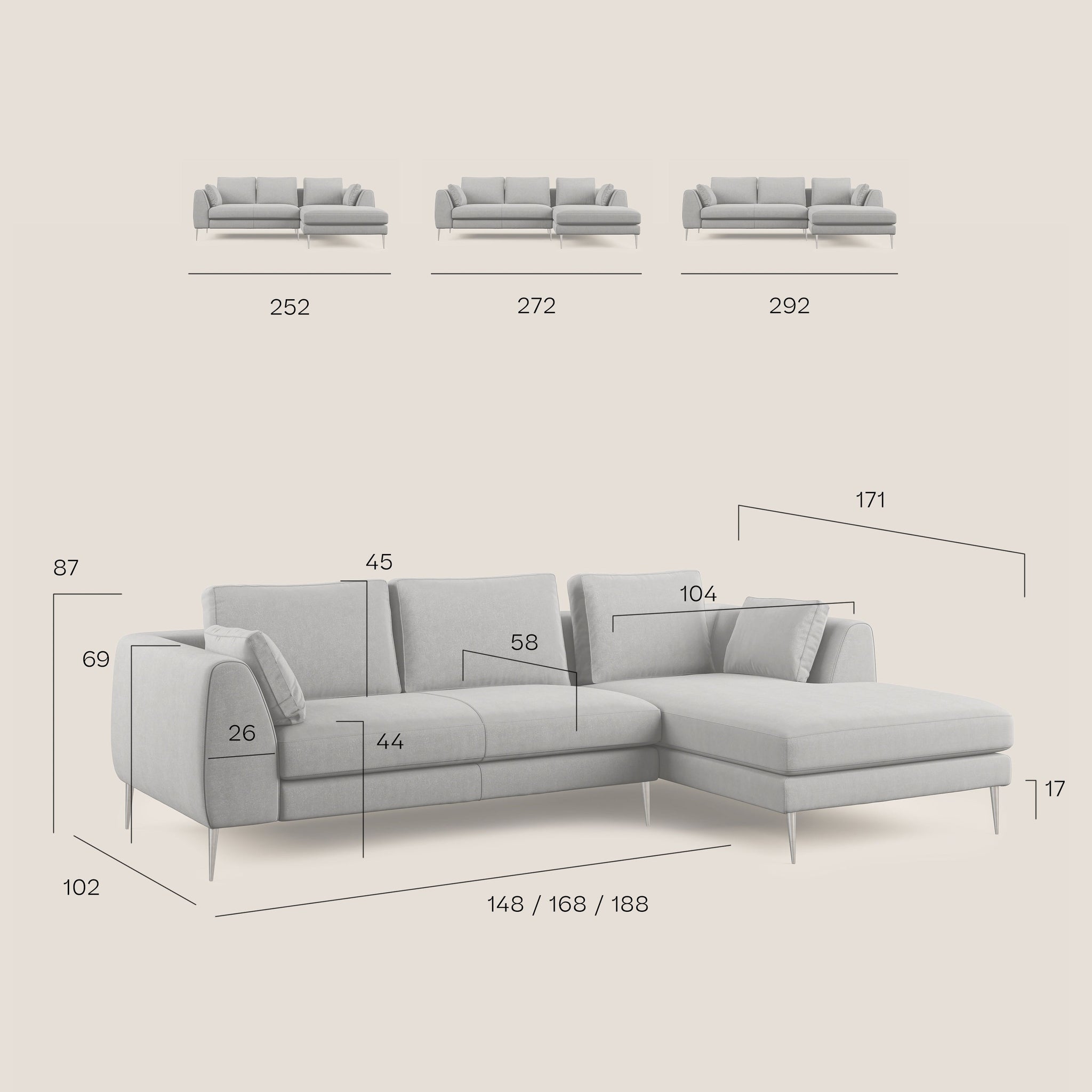 Plano canapé d'angle moderne en microfibre technique détachable T11