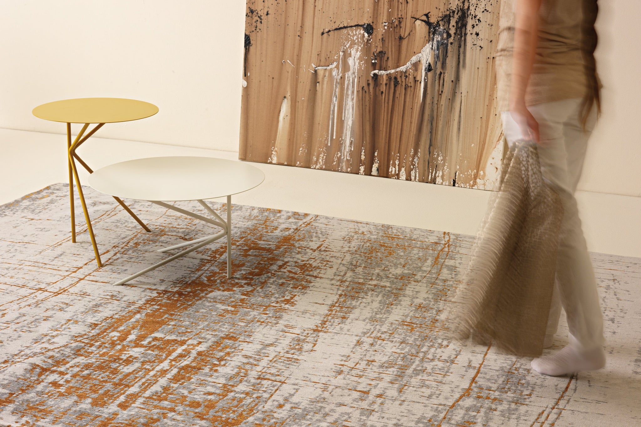 Raggio-di-sole tapis en coton à motifs abstraits