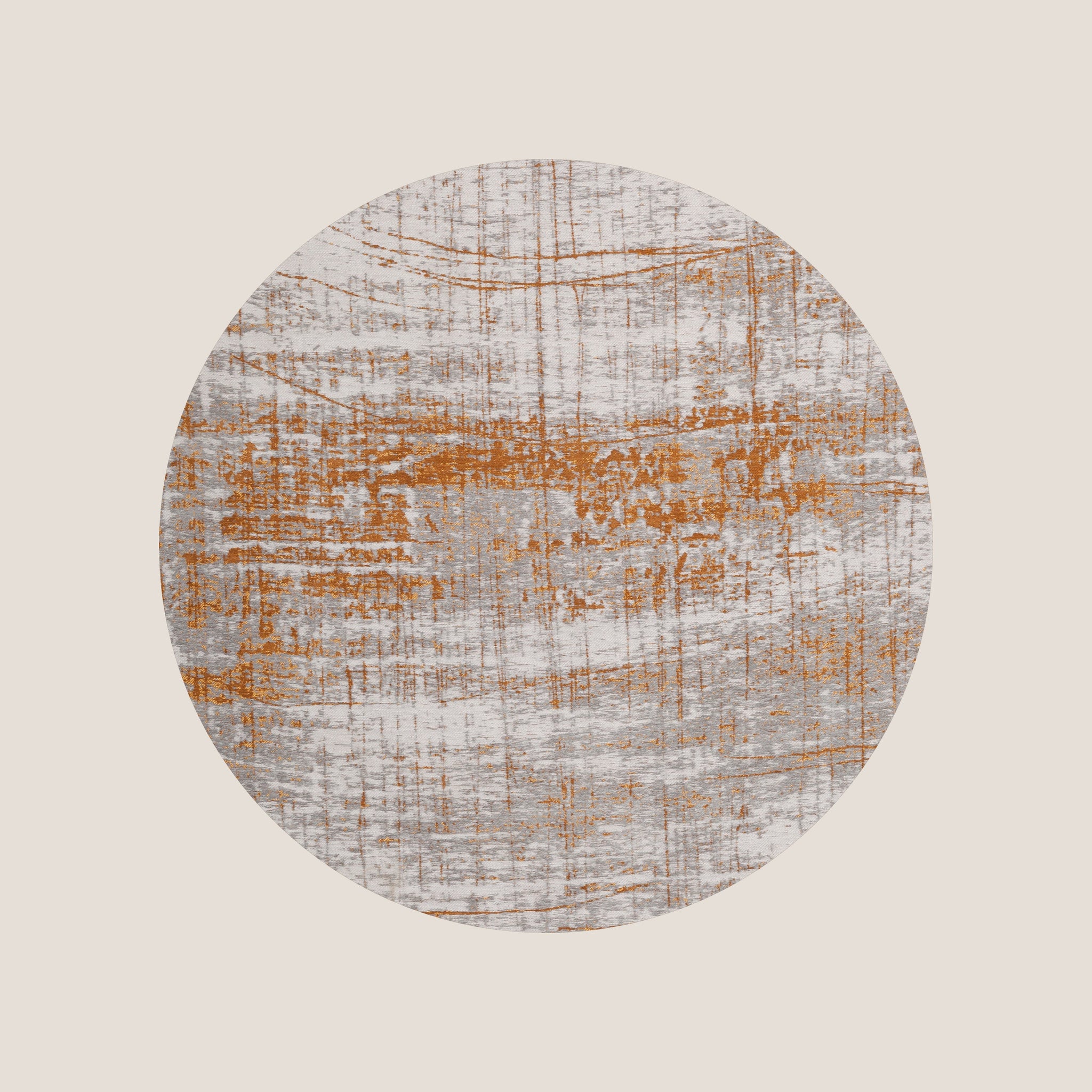 Raggio-di-sole tapis rond en coton à motifs abstraits
