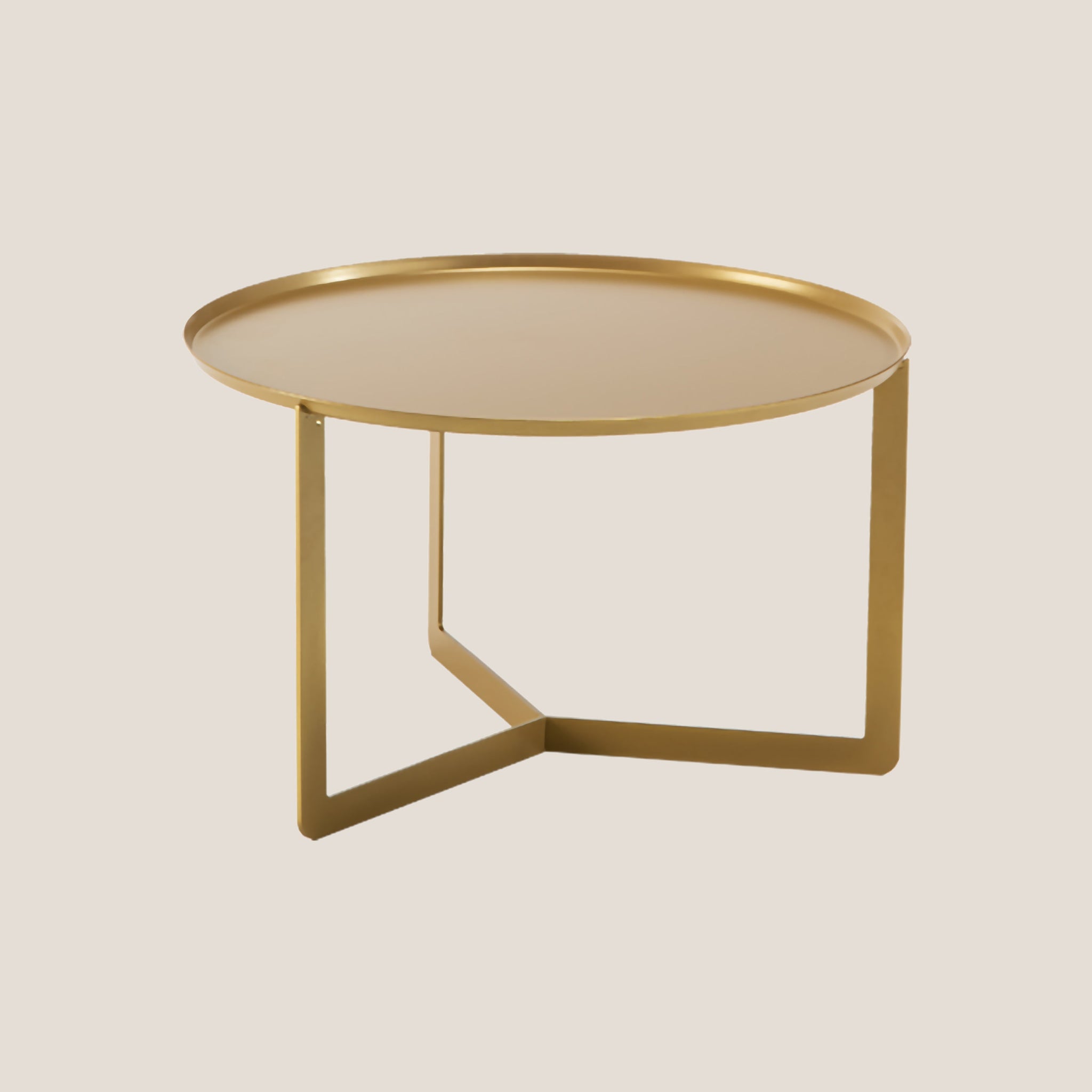 Round Table basse ronde en 3 dimensions en or métallisé