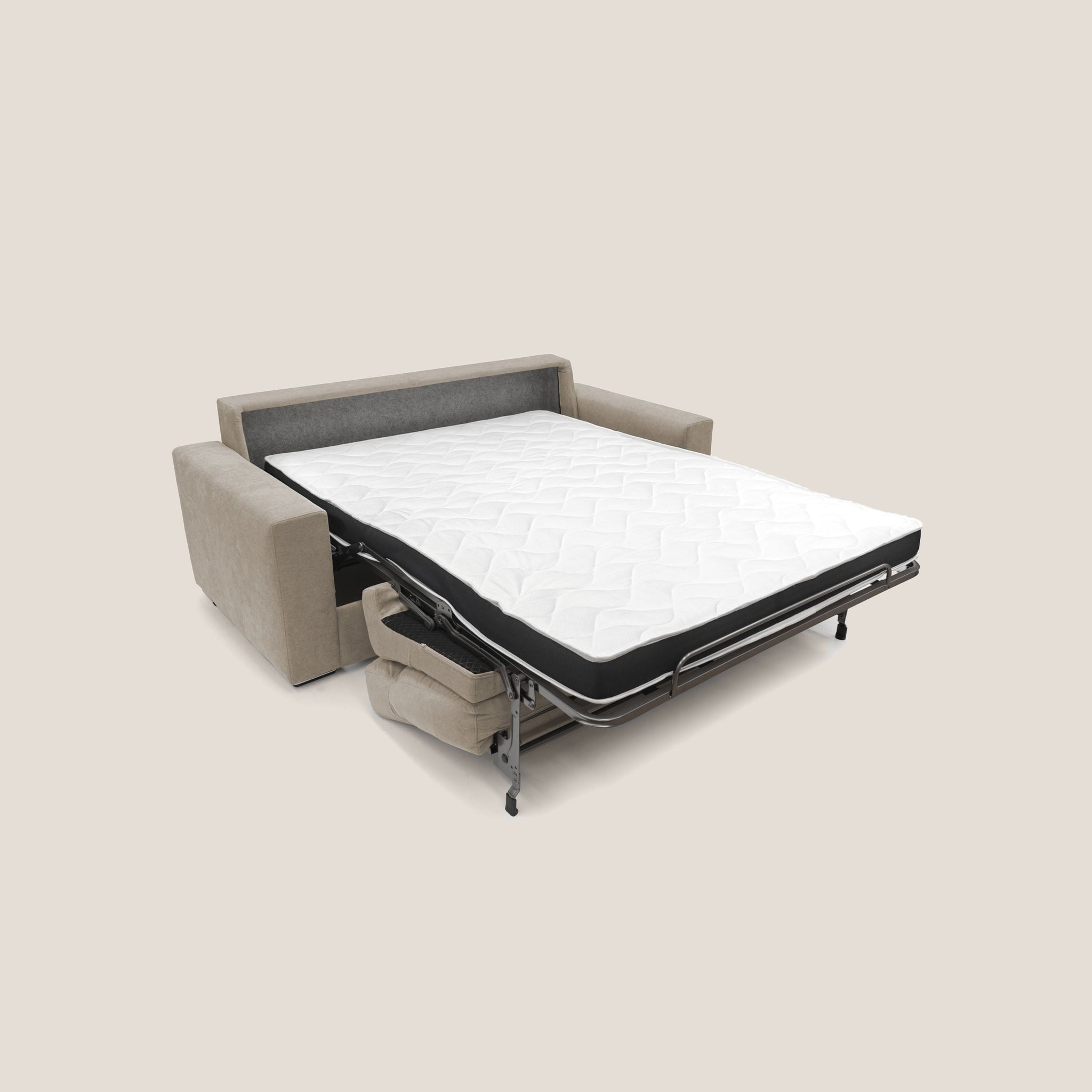 Nikita canapé lit convertible avec haut dossier moelleux en tissu doux imperméable T02