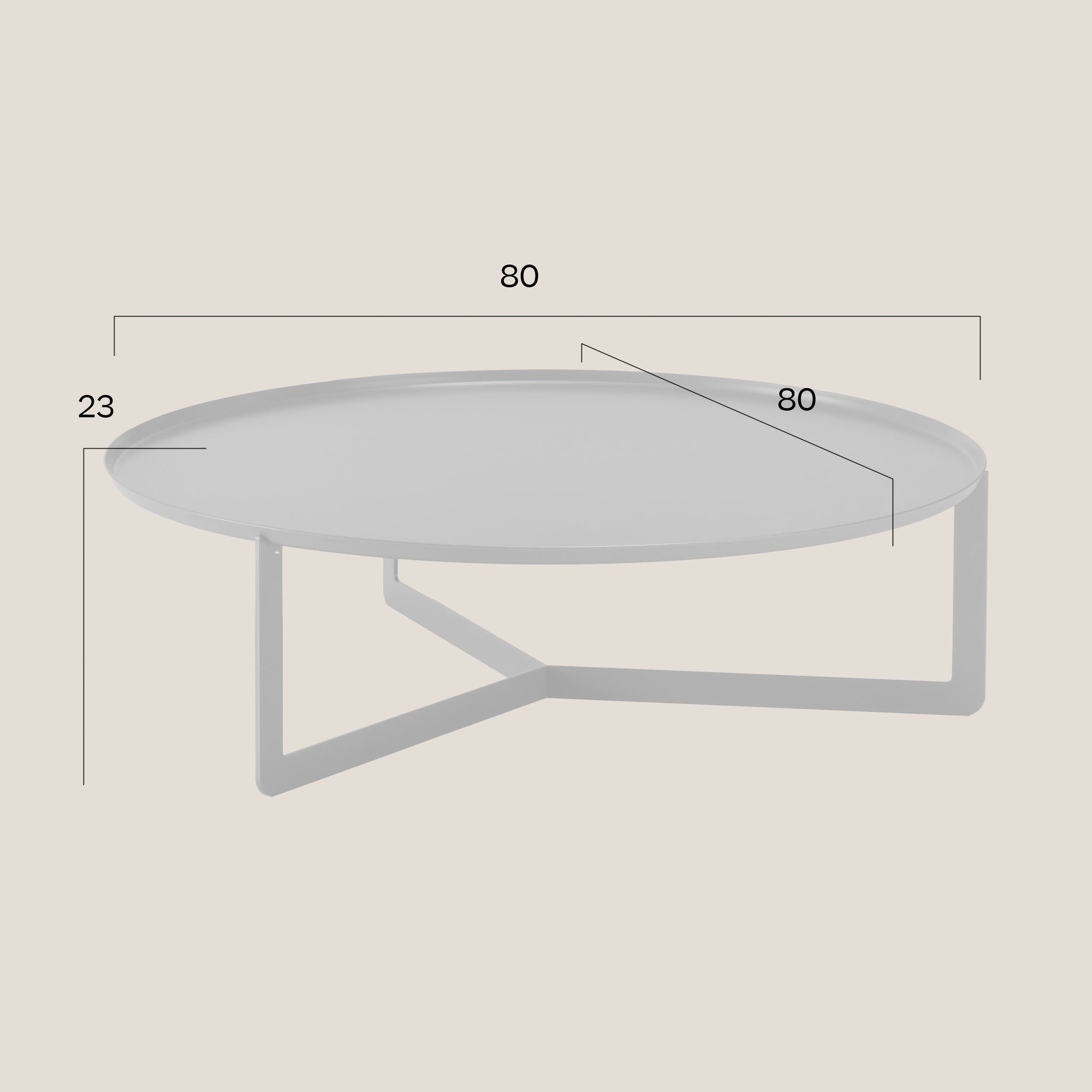 Round Table basse ronde de salon en métal h23 cm